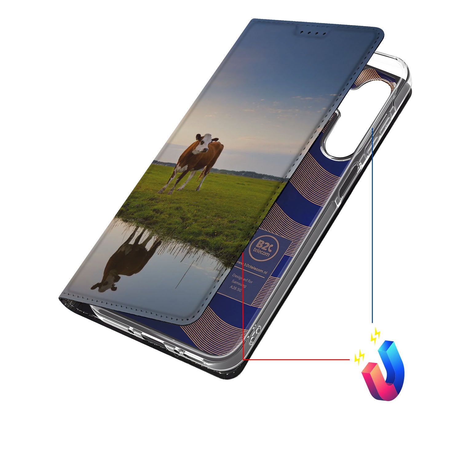 Samsung Galaxy A26 Hoesje maken Koe hoesje koe ondergang zon design voorkant