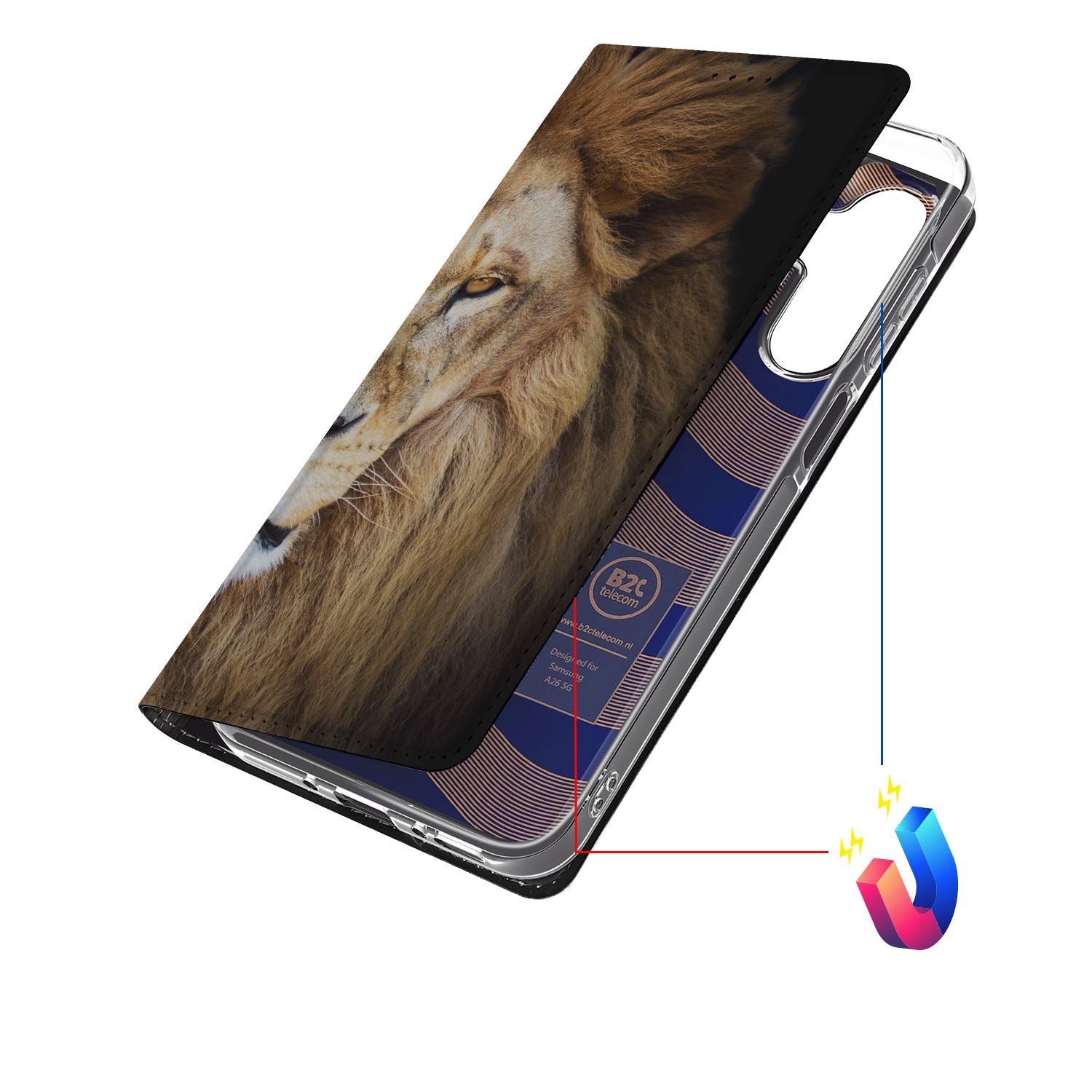 Samsung Galaxy A26 Hoesje maken Leeuw design leeuw zijkant
