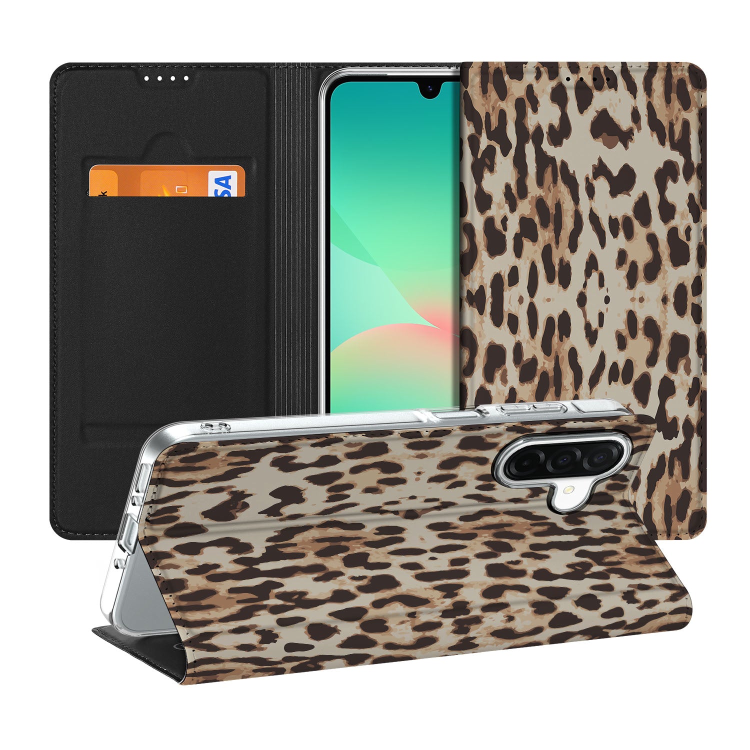 Samsung Galaxy A26 Hoesje maken Leopard hoesje luipaardprint achterzijde voorkant