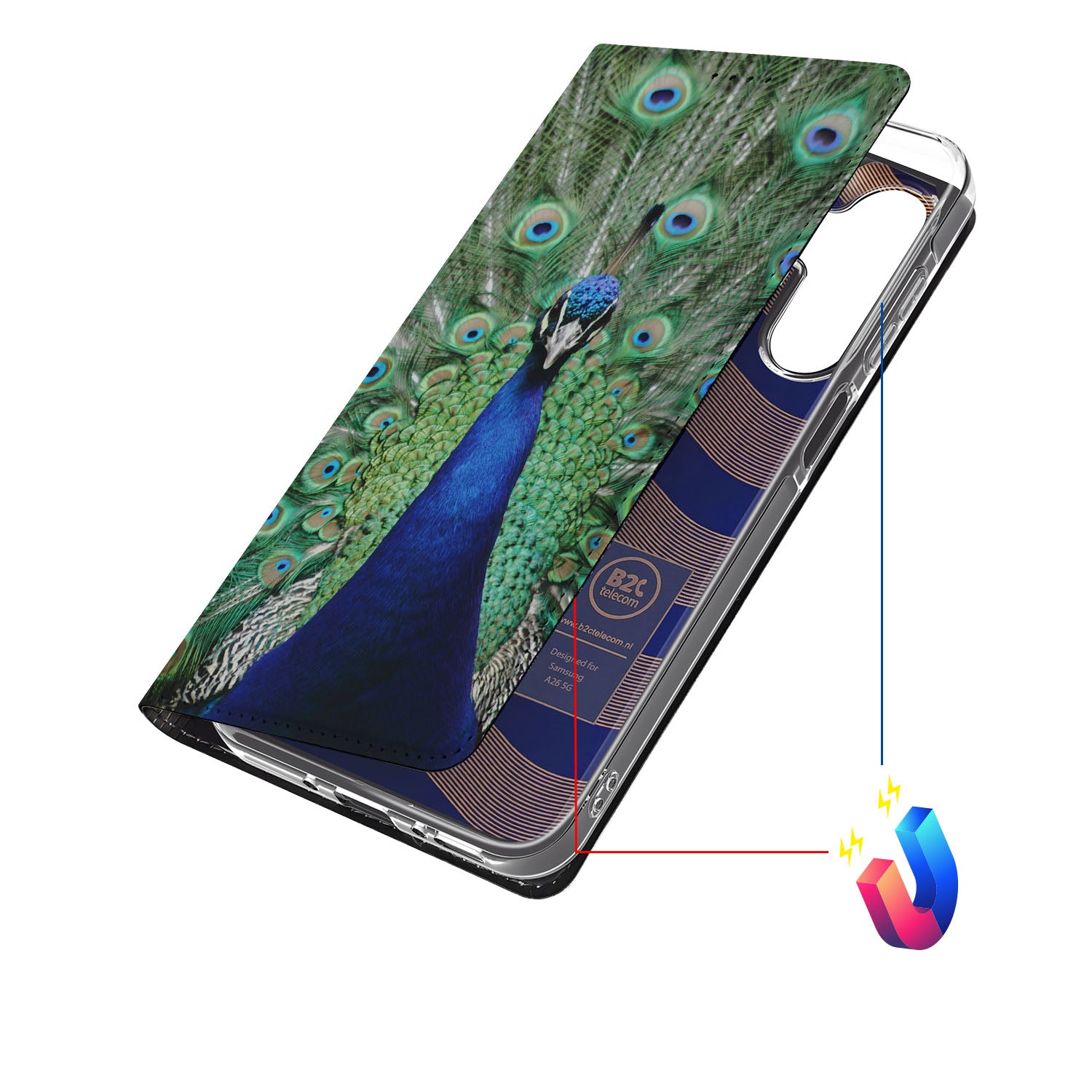 Samsung Galaxy A26 Hoesje maken Pauw design pauw aanzicht