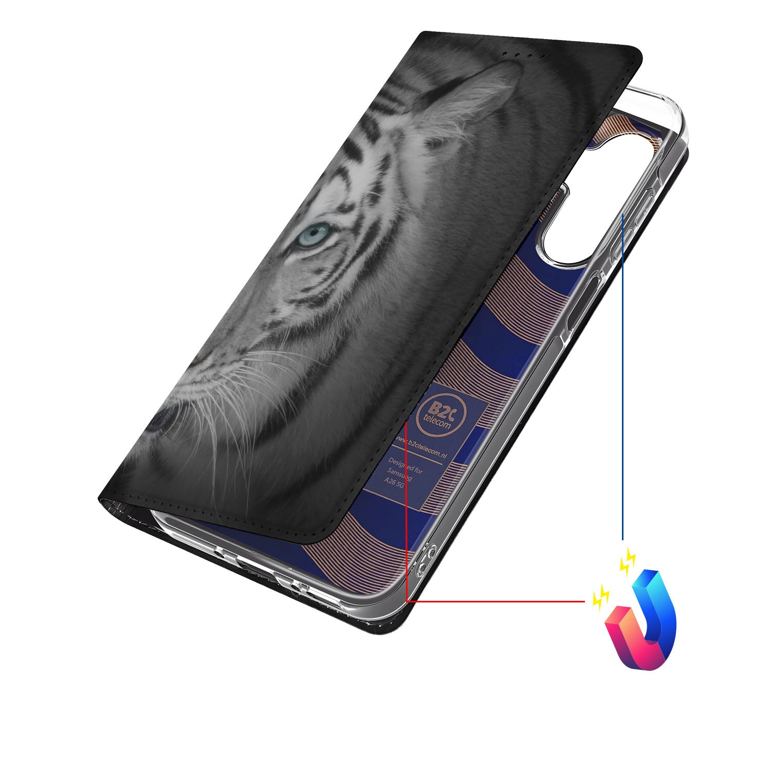 Samsung Galaxy A26 Hoesje maken Tijger hoesje tijger hoofd zijkant