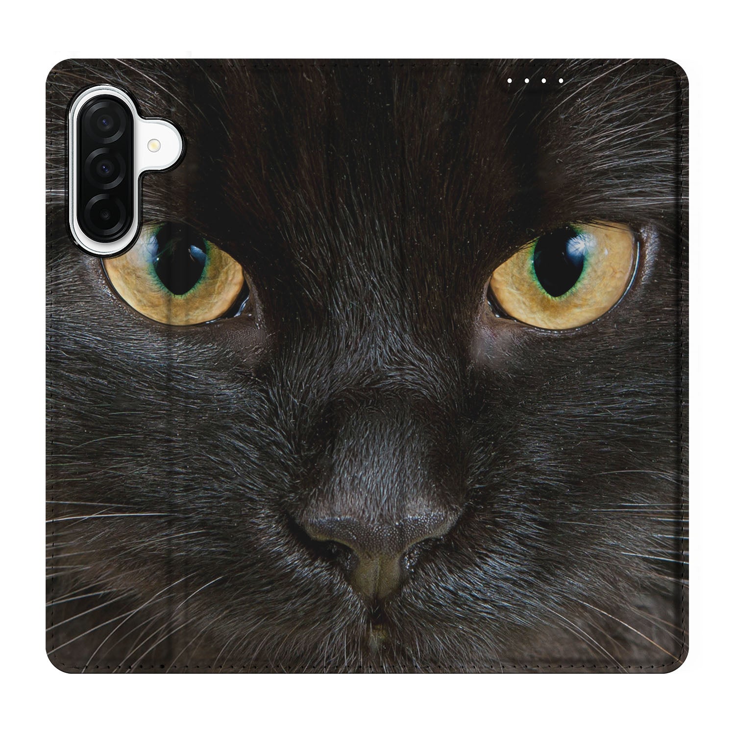 Samsung Galaxy A26 Hoesje maken Zwarte Kat stand case zwarte kat close-up