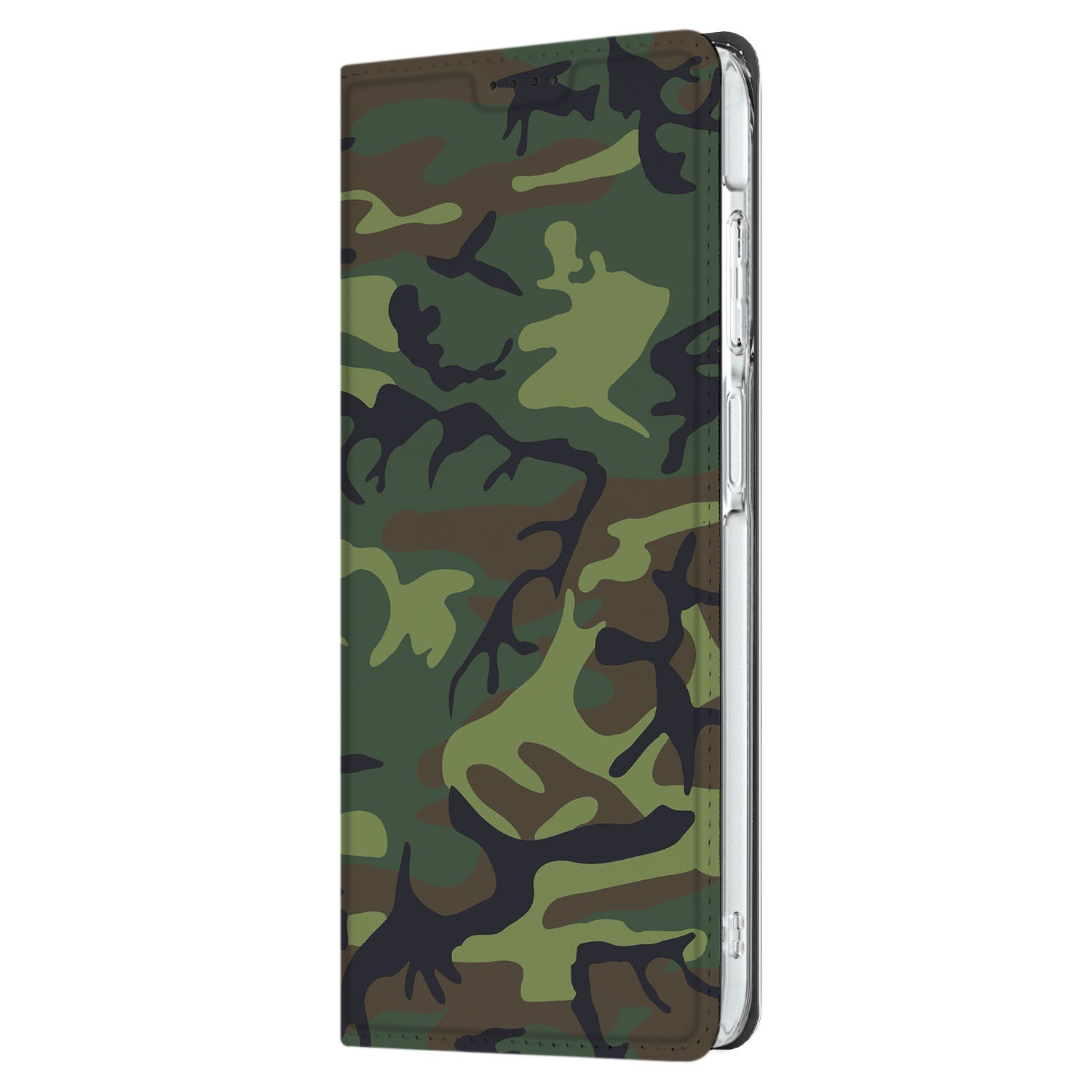 Samsung Galaxy A26 Hoesje met Magneet Army Dark camouflage design aanzicht