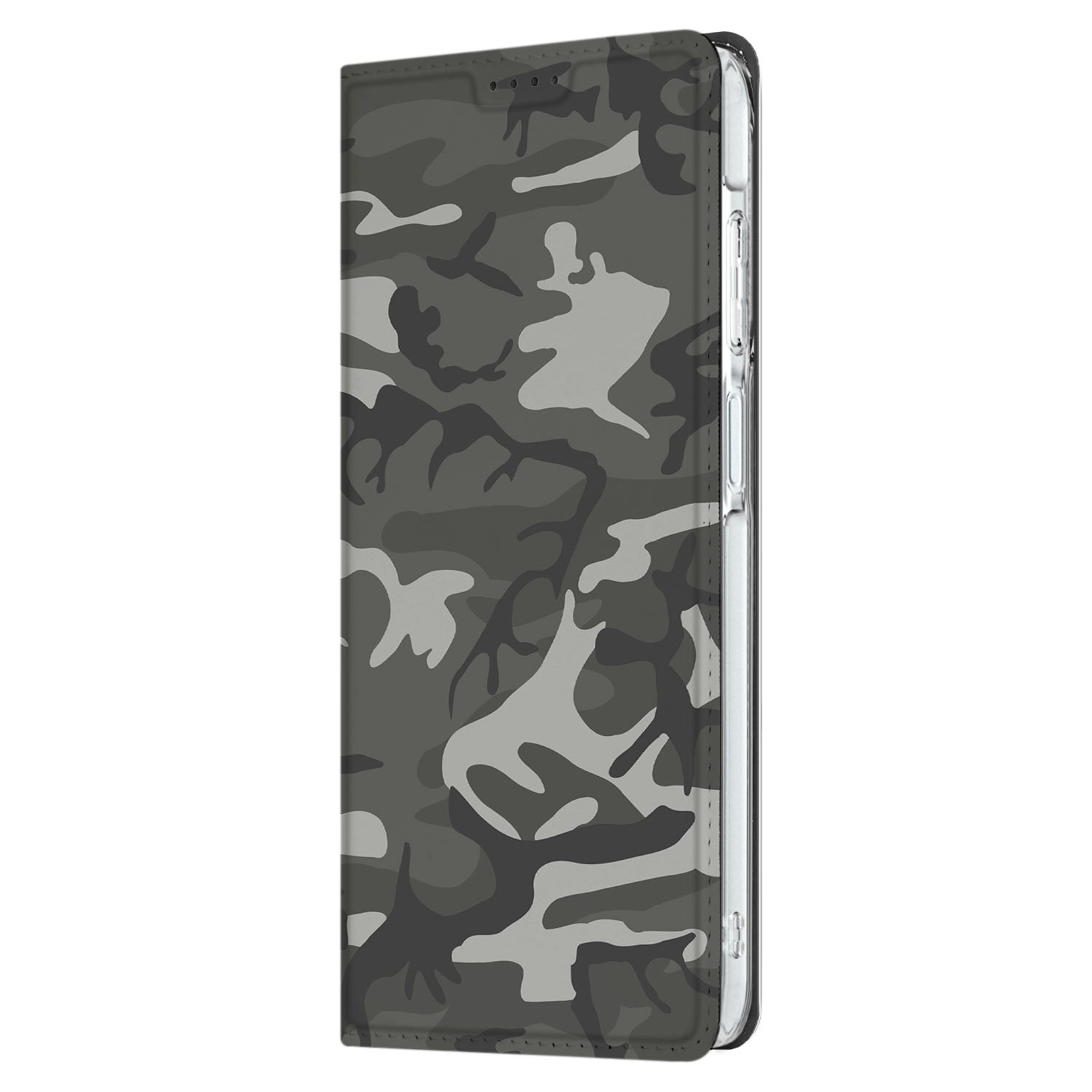 Samsung Galaxy A26 Hoesje met Magneet Army Light camouflage ontwerp zijaanzicht