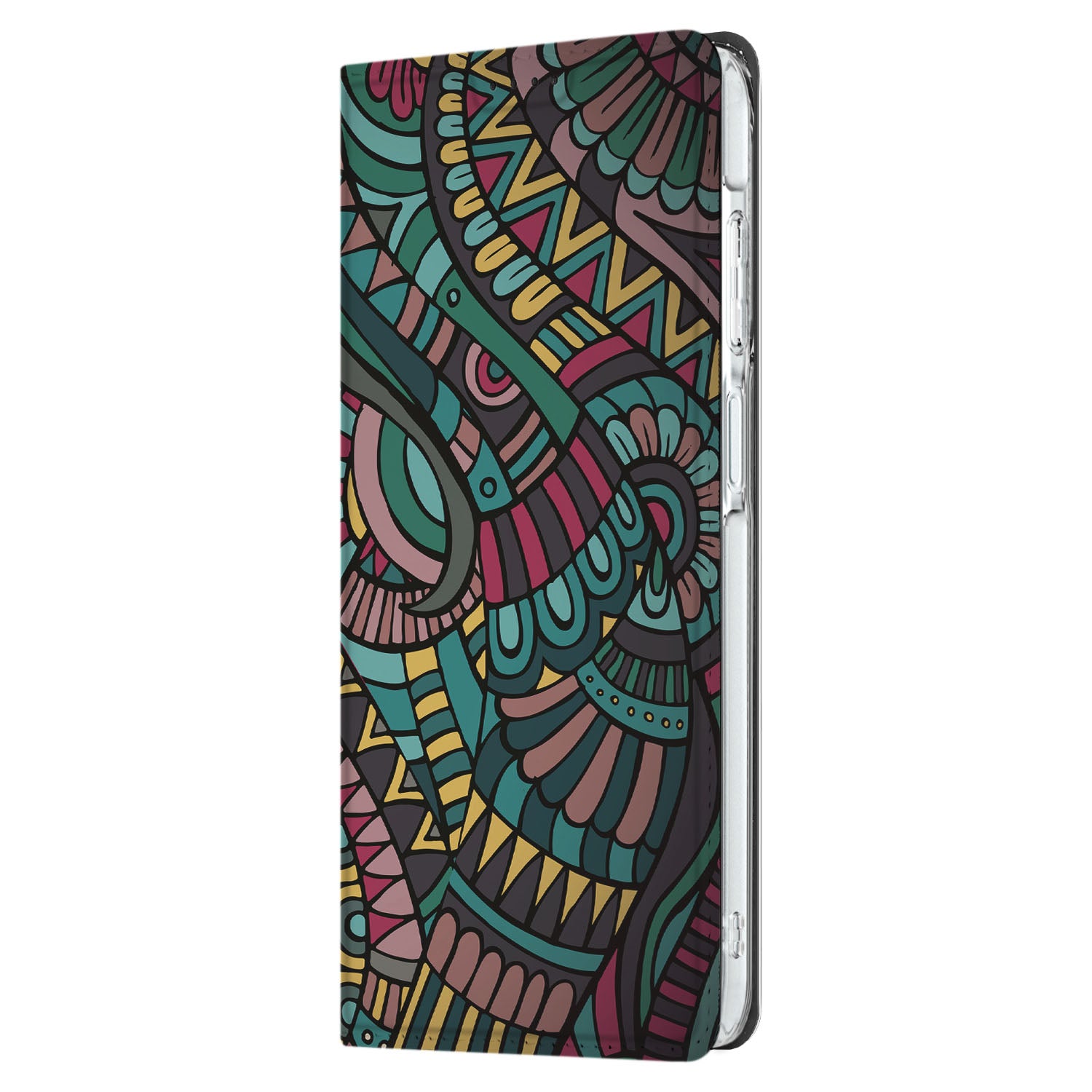 Samsung Galaxy A26 Hoesje met Magneet Aztec retro design zijaanzicht