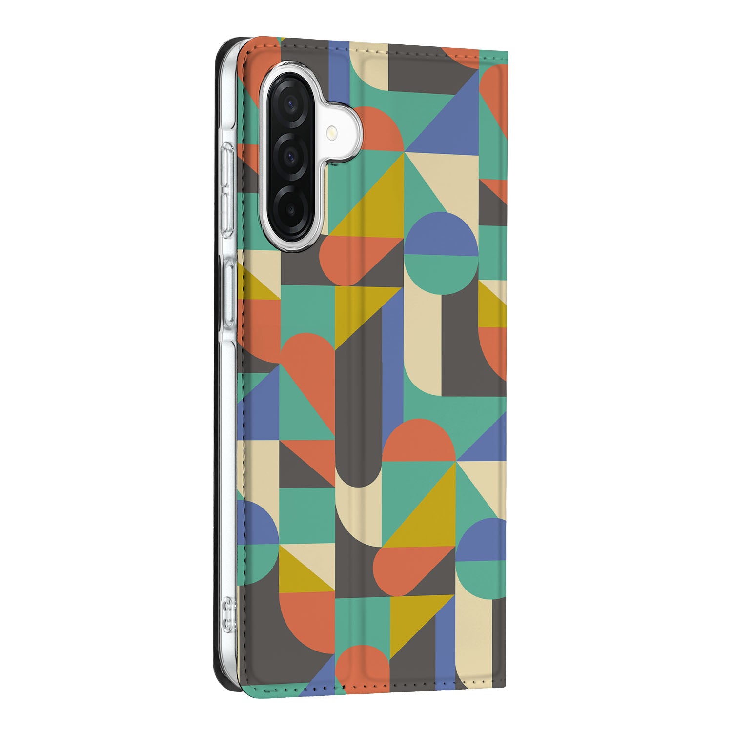 Samsung Galaxy A26 Hoesje met Magneet Funky Retro design kleurrijke retro case zijaanzicht