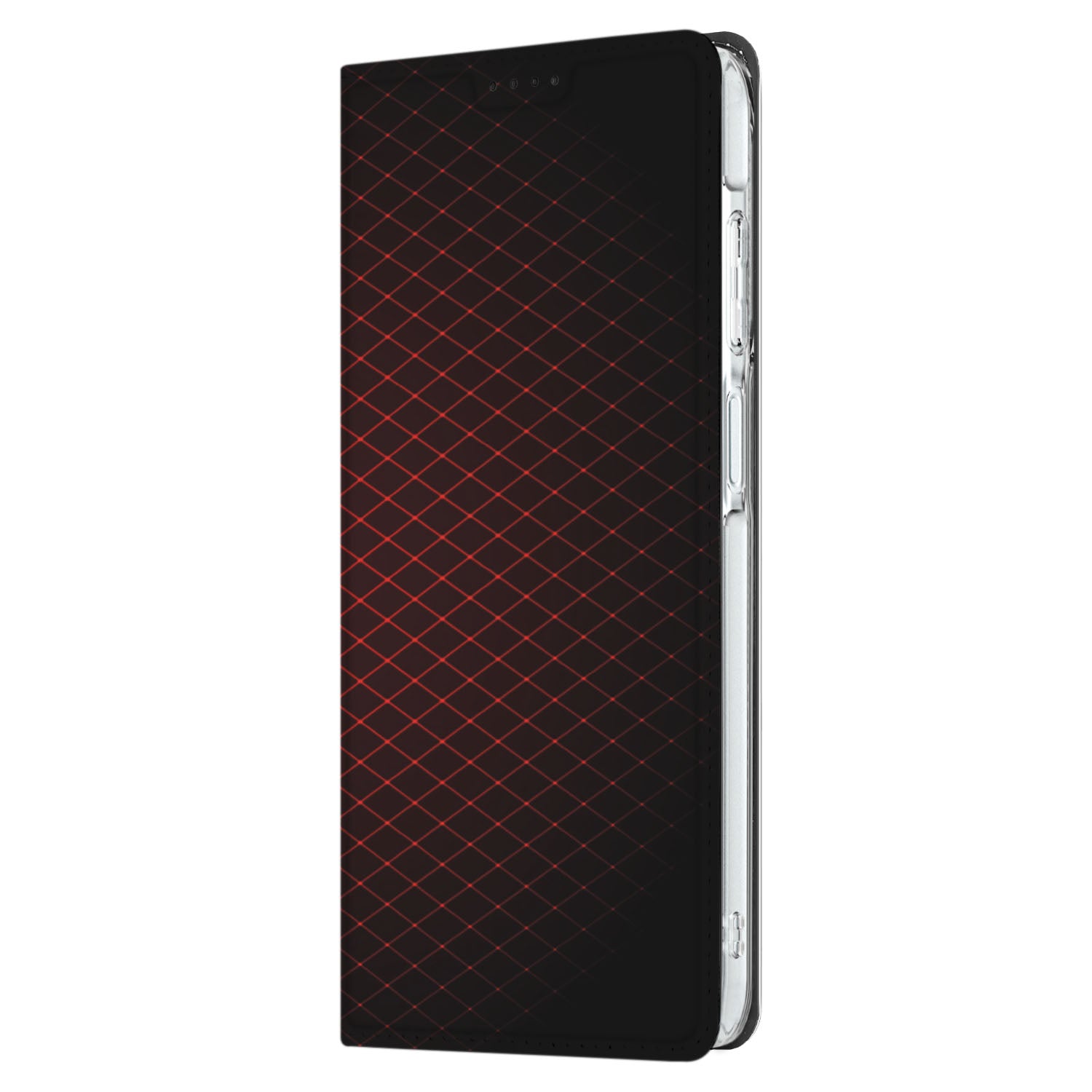 Samsung Galaxy A26 Hoesje met Magneet Geruit Rood hoesje geruit rood aanzicht