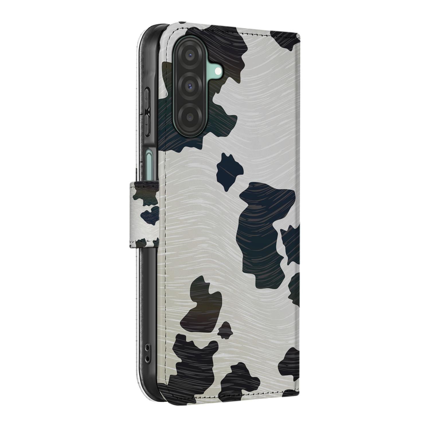 Samsung Galaxy A26 Koeienvlekken Book Case koeienvlekken design zijkant