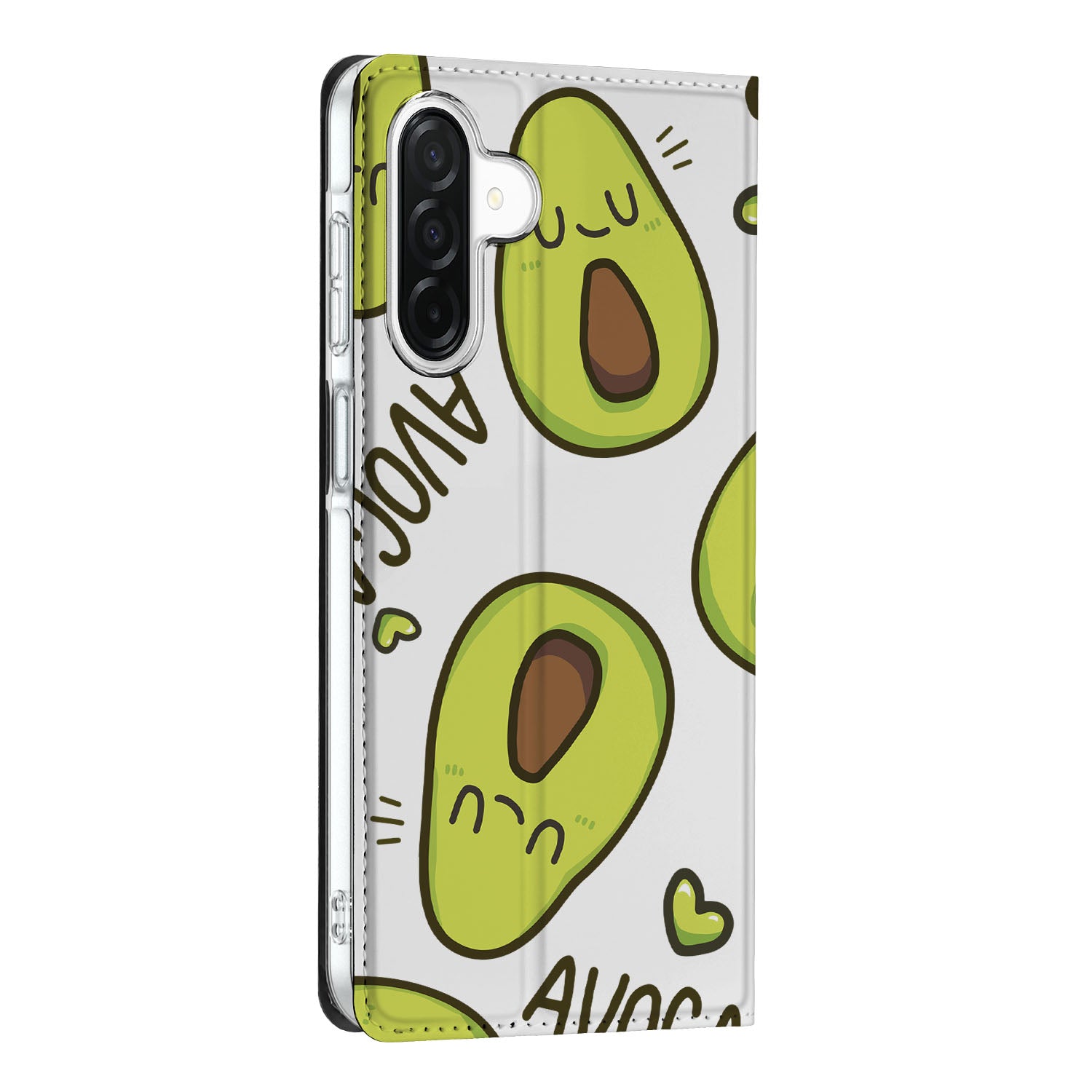 Samsung Galaxy A26 Magnet Case Avocado Singing achterkant design schattige avocado's