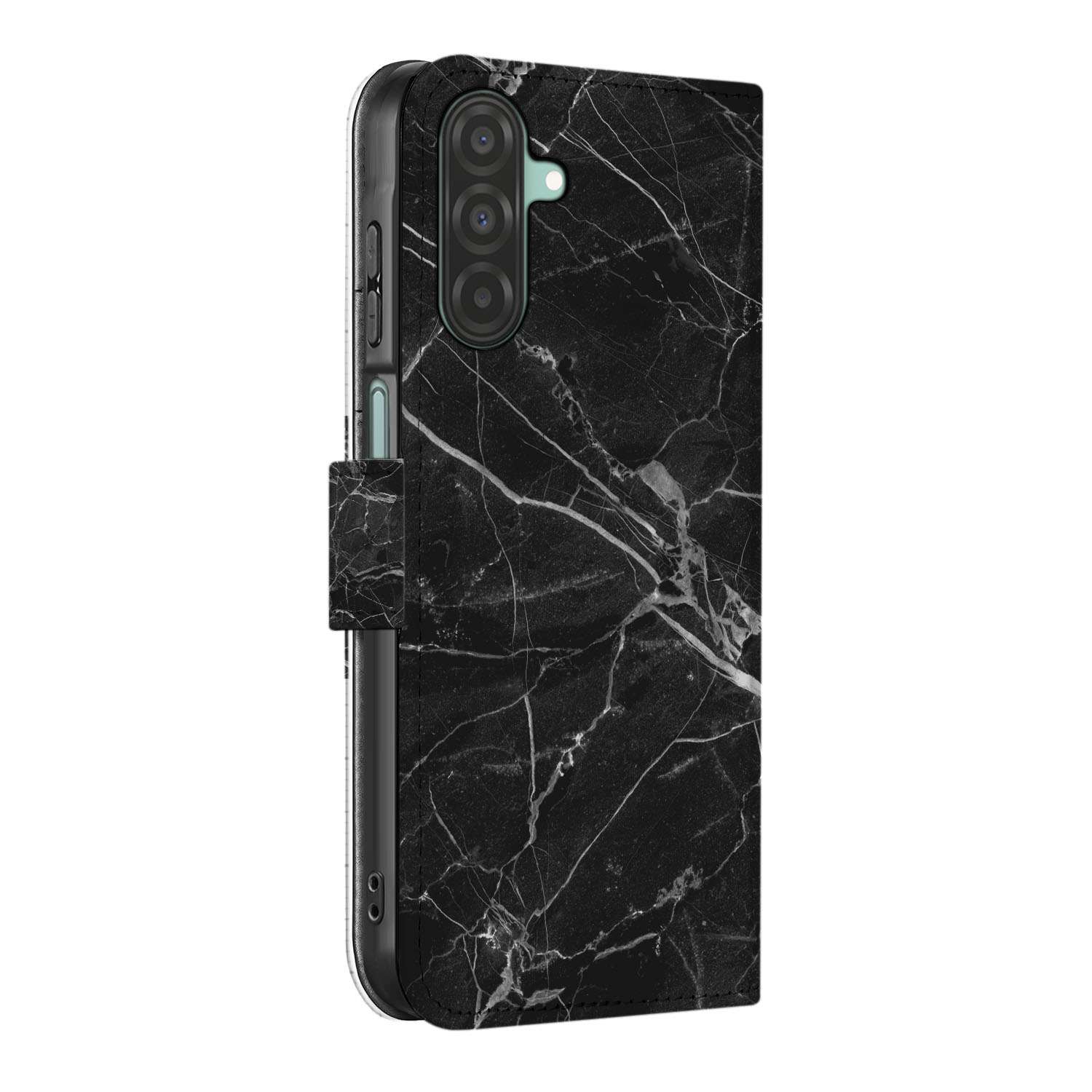 Samsung Galaxy A26 Marmer Zwart Book Case marmer zwart book case zijaanzicht