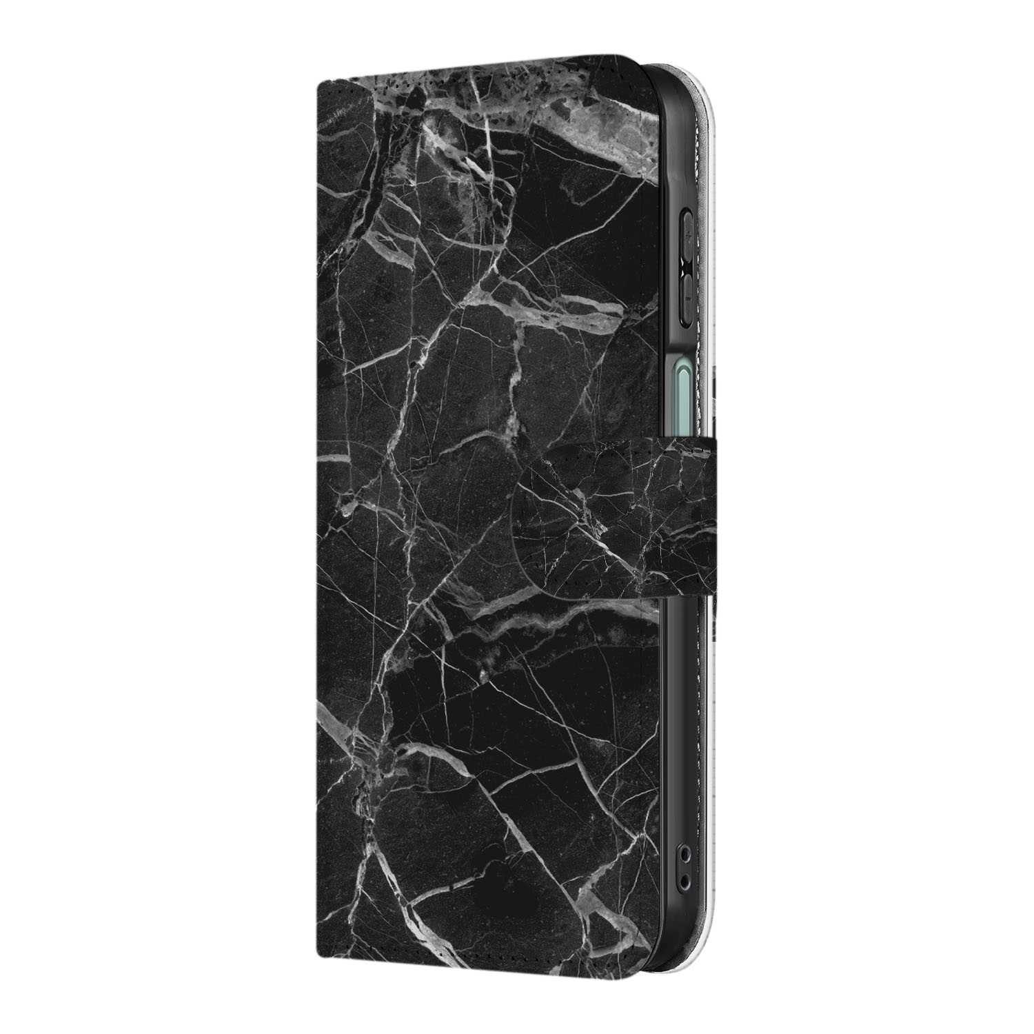 Samsung Galaxy A26 Marmer Zwart Book Case Marmer Zwart Book Case Zijkant