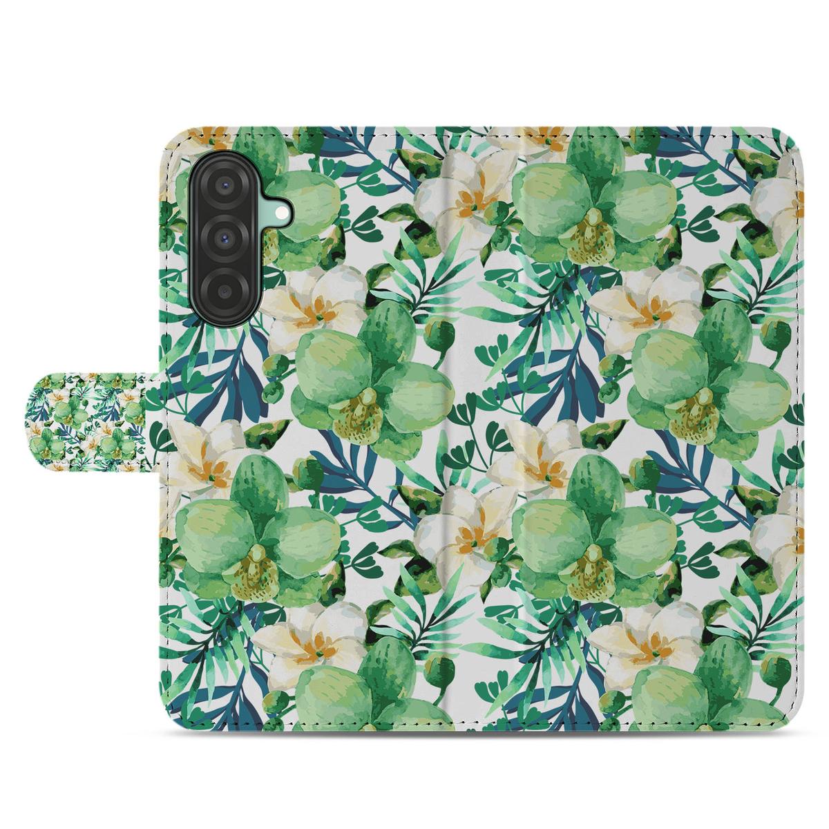 Samsung Galaxy A26 Orchidee Groen Book Case Orchidee Groen design achterkant