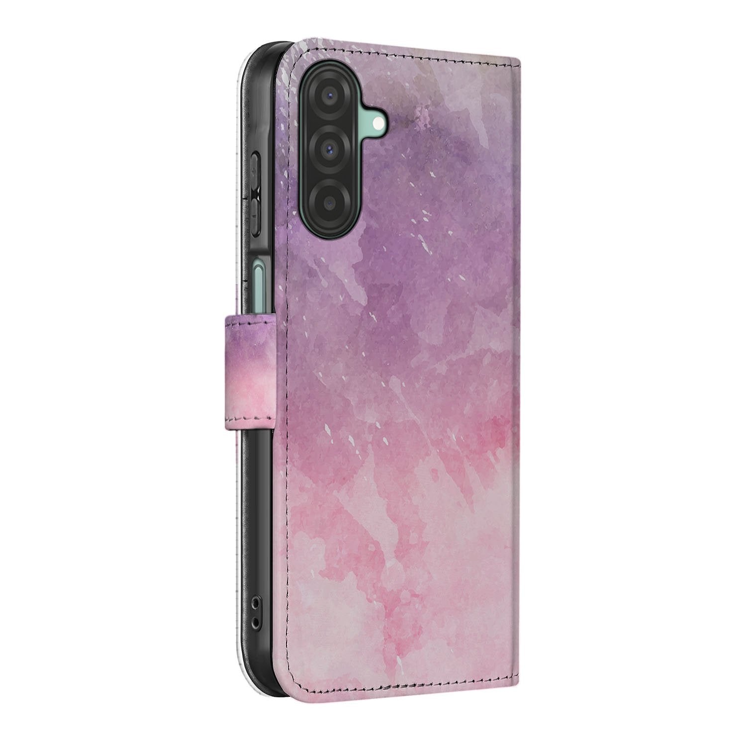 Samsung Galaxy A26 Pink Purple Paint Book Case boek case pink purple paint zijaanzicht