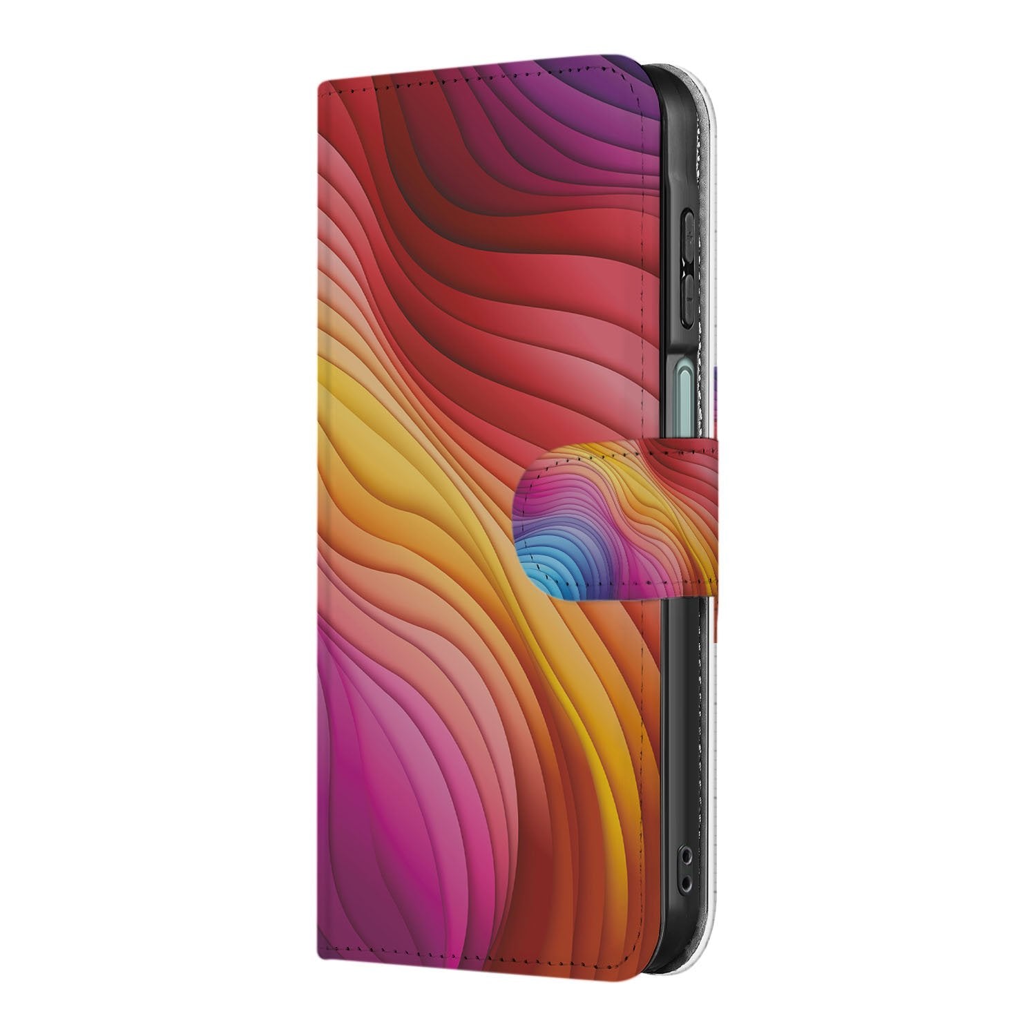 Samsung Galaxy A26 Regenboog Book Case regenboog design zijaanzicht