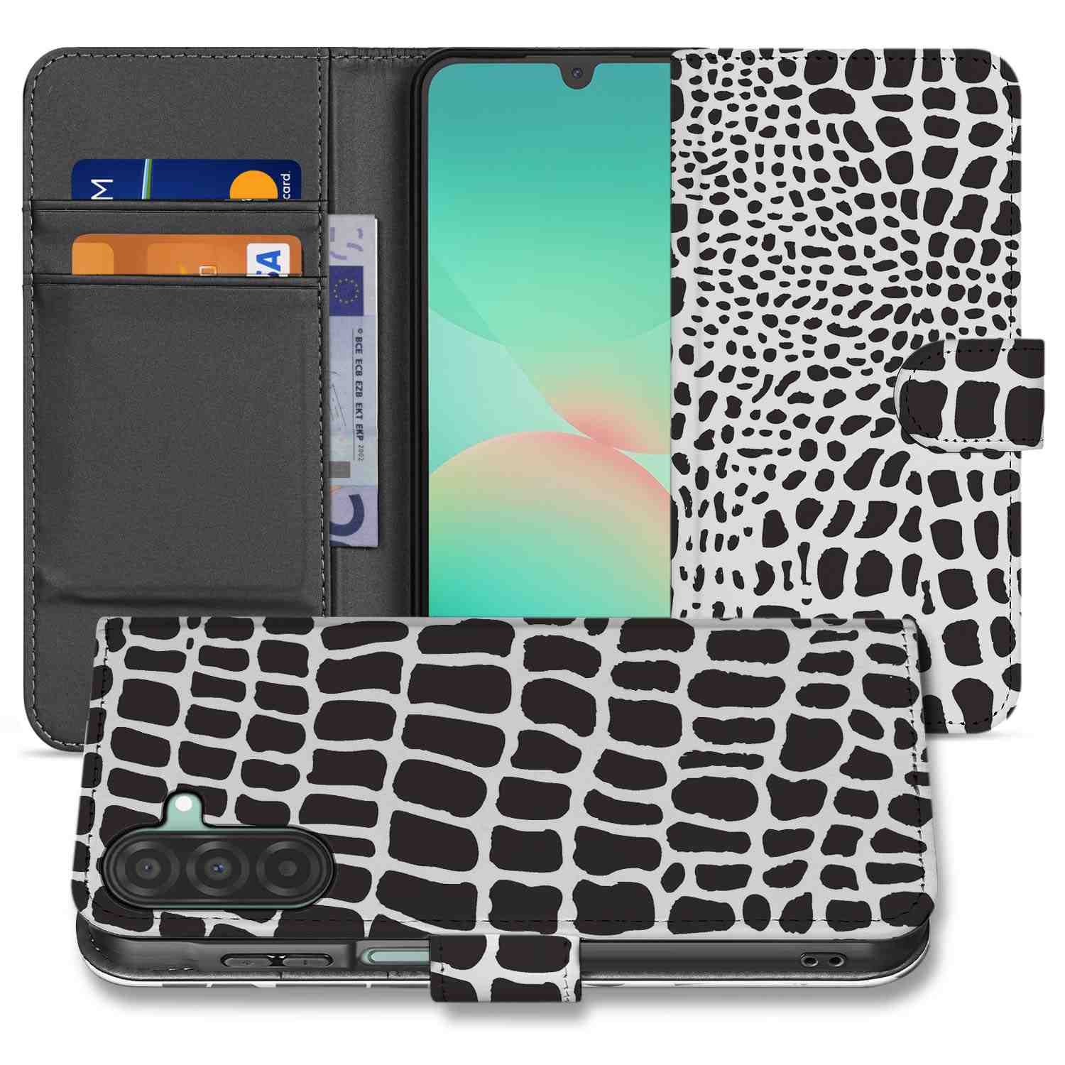 Samsung Galaxy A26 Slangenprint Book Case slangenprint bookcase voorkant