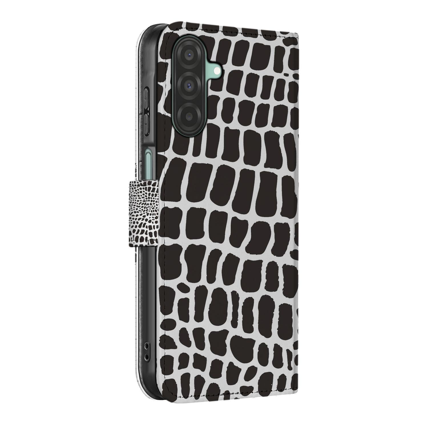 Samsung Galaxy A26 Slangenprint Book Case slangenprint bookcase zijaanzicht