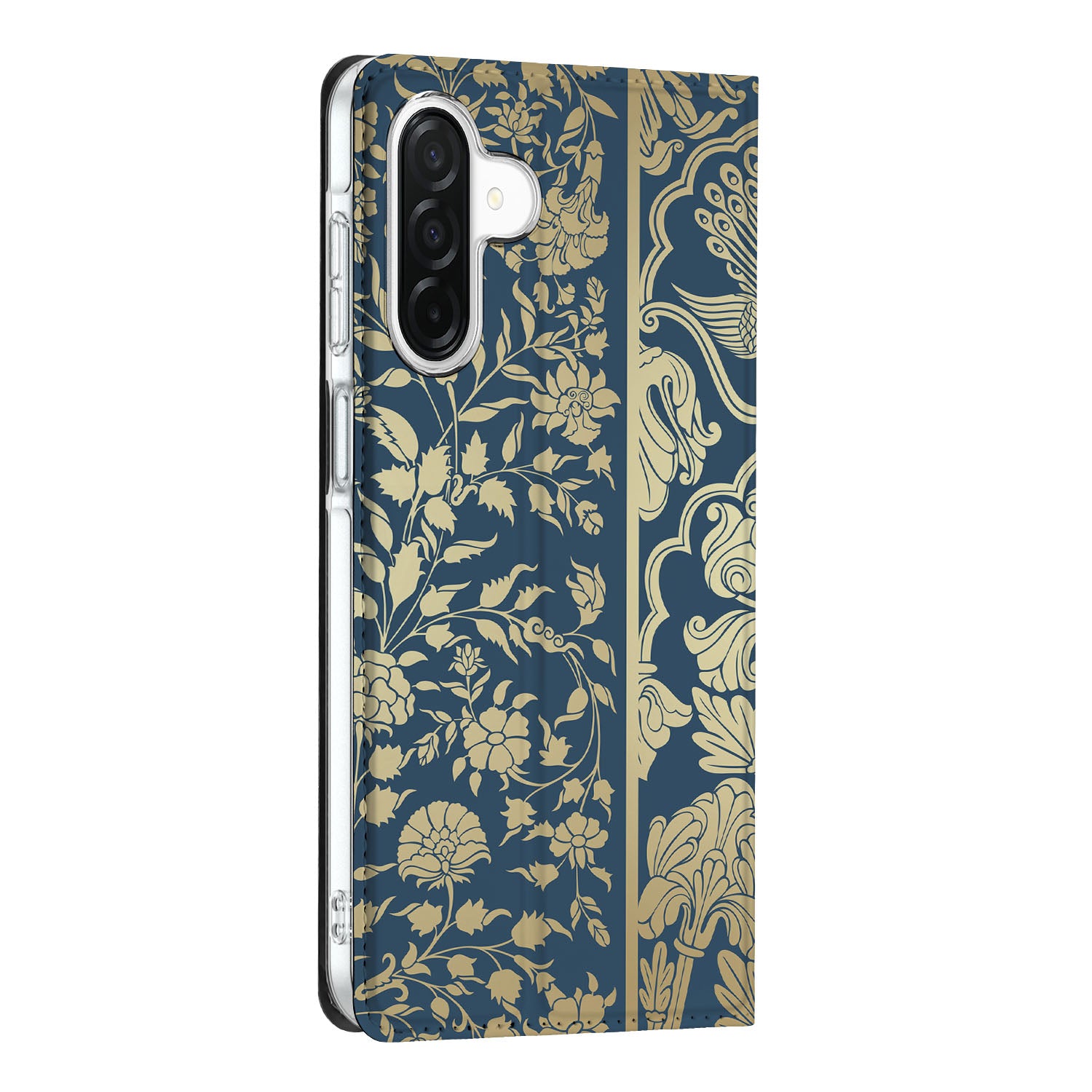 Samsung Galaxy A26 Smart Cover Beige Flowers hoesje beige bloemen design achteraanzicht