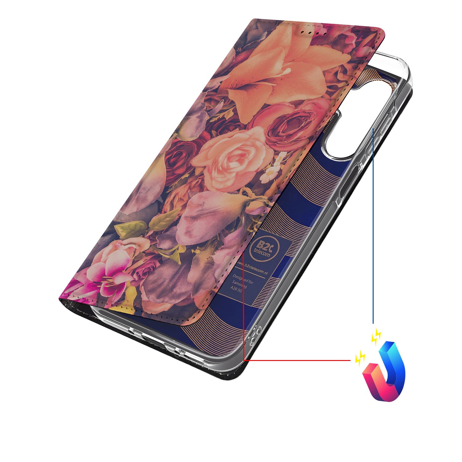 Samsung Galaxy A26 Smart Cover Bosje Bloemen bloemen design aanzicht
