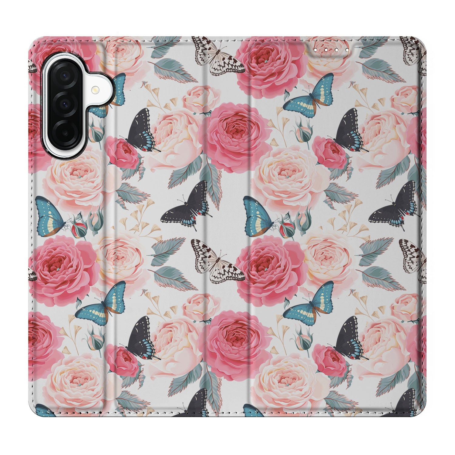 Samsung Galaxy A26 Smart Cover Butterfly Roses voorzijde