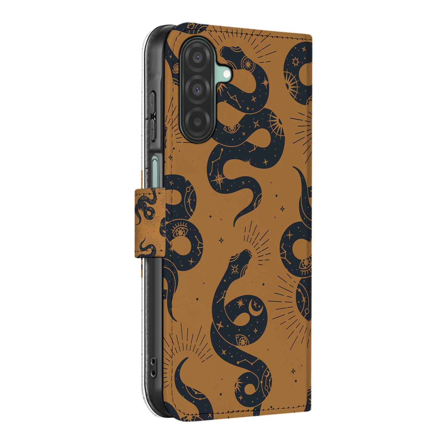 Samsung Galaxy A26 Snakes Book Case snakes design vooraanzicht