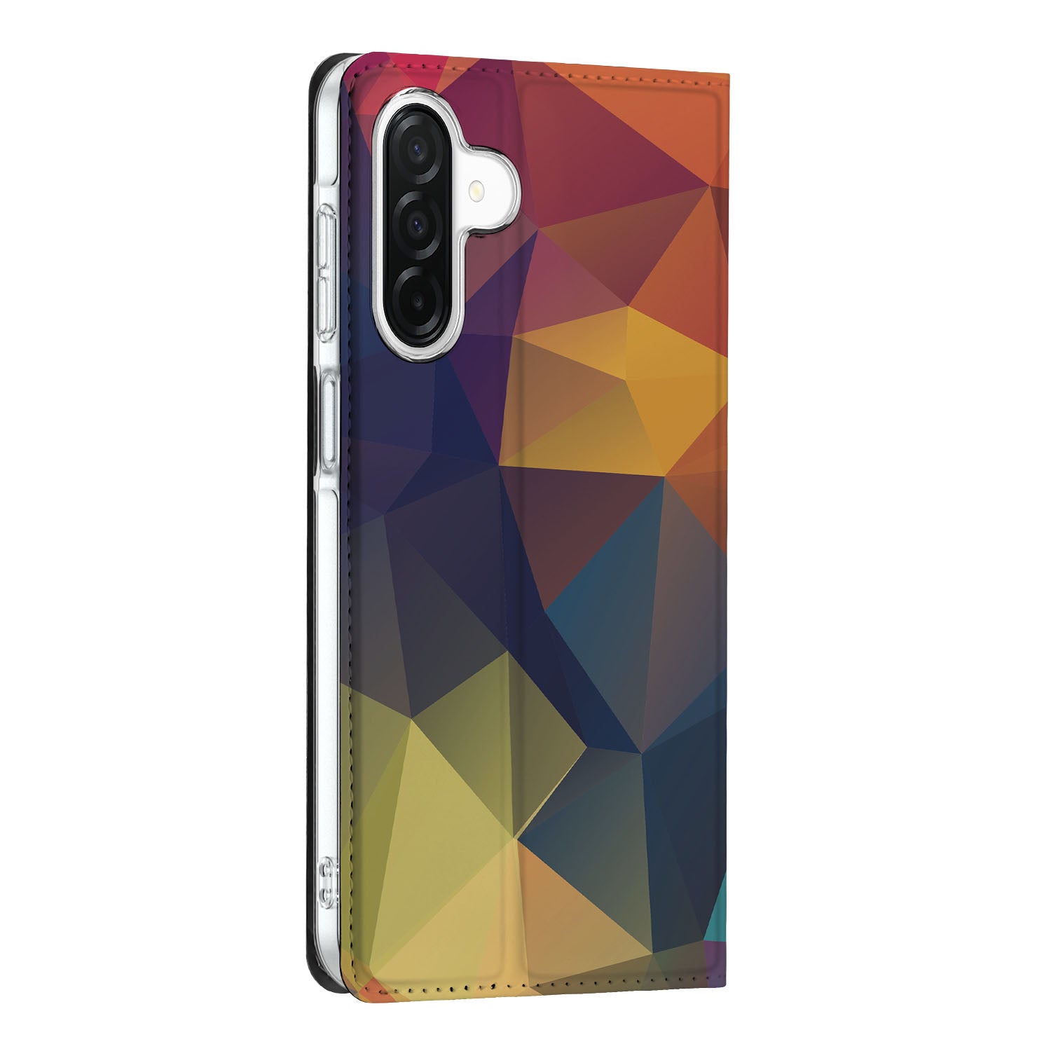 Samsung Galaxy A26 Stand Case Polygon Color design driehoekige kleuren abstract