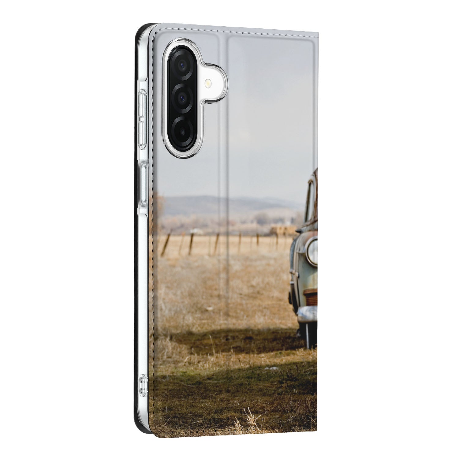 Samsung Galaxy A26 Stand Case Vintage Auto hoesje vintage auto voorkant