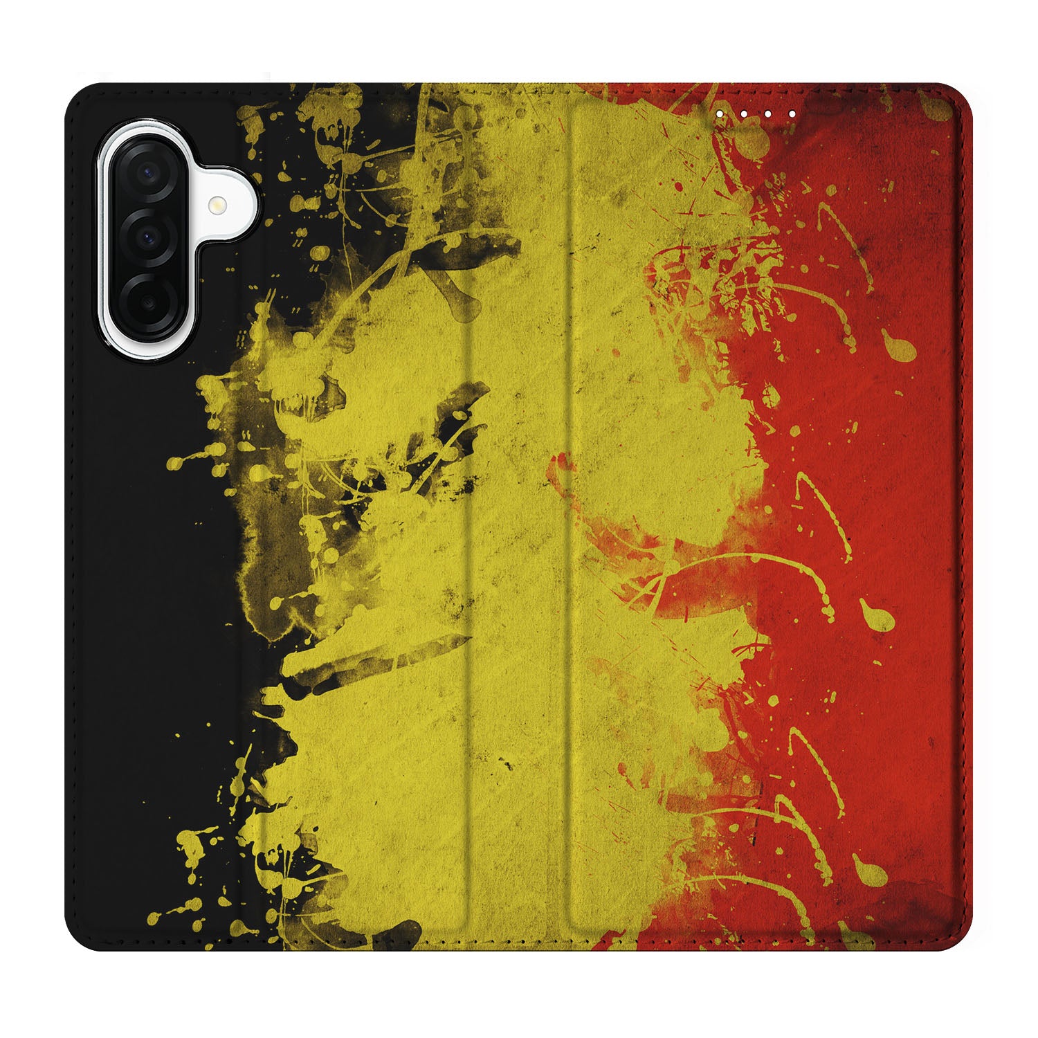 Samsung Galaxy A26 Standcase België design hoesje Belgische kleuren vlag voorkant
