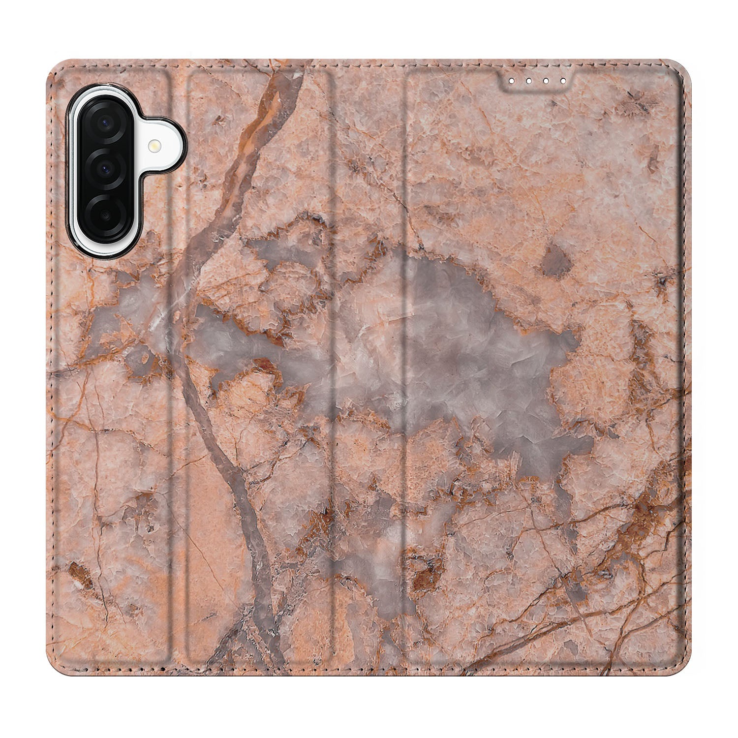 Samsung Galaxy A26 Standcase Marmer Oranje hoesje marmer design bovenaanzicht