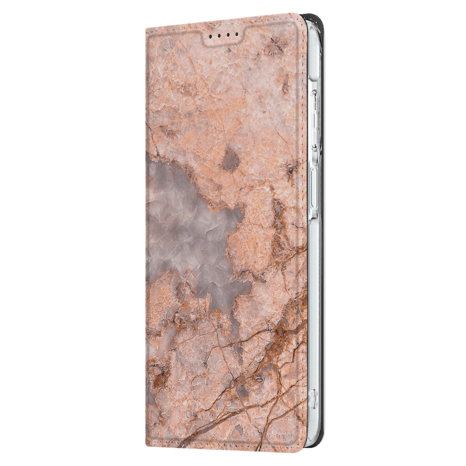 Samsung Galaxy A26 Standcase Marmer Oranje hoesje marmer oranje voorkant