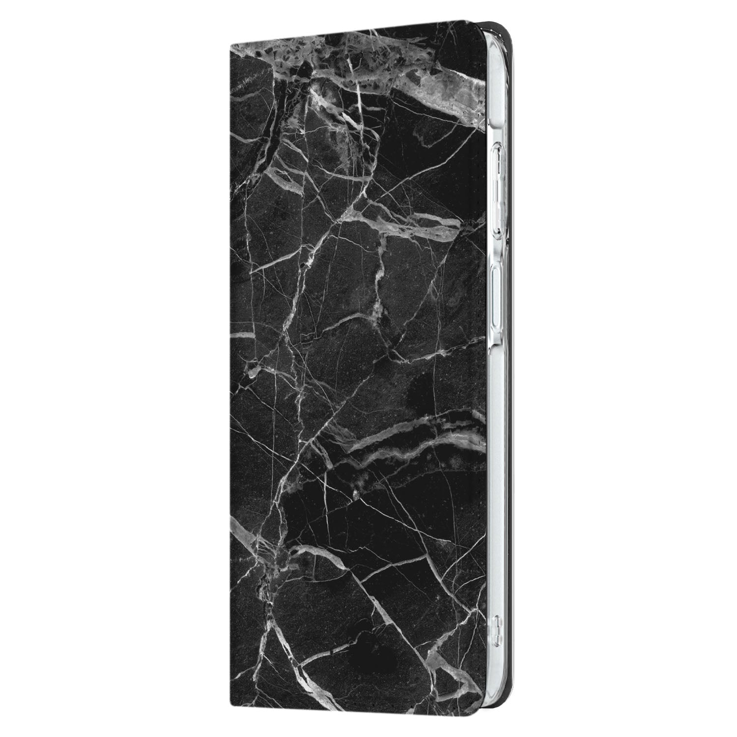 Samsung Galaxy A26 Standcase Marmer Zwart Origineel Cadeau Vader design zwart marmer aanzicht