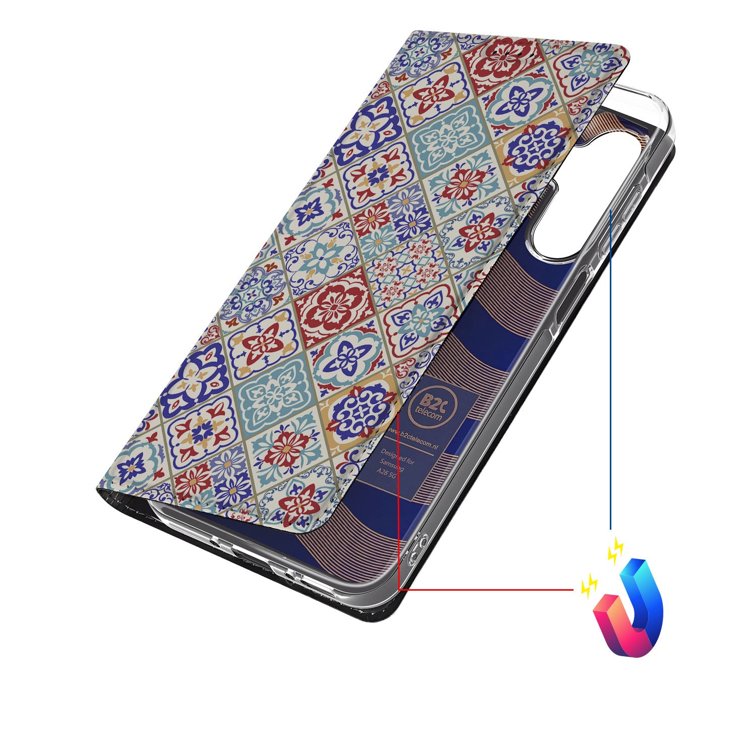 Samsung Galaxy A26 Standcase Tiles Color standcase designnaam aanzicht