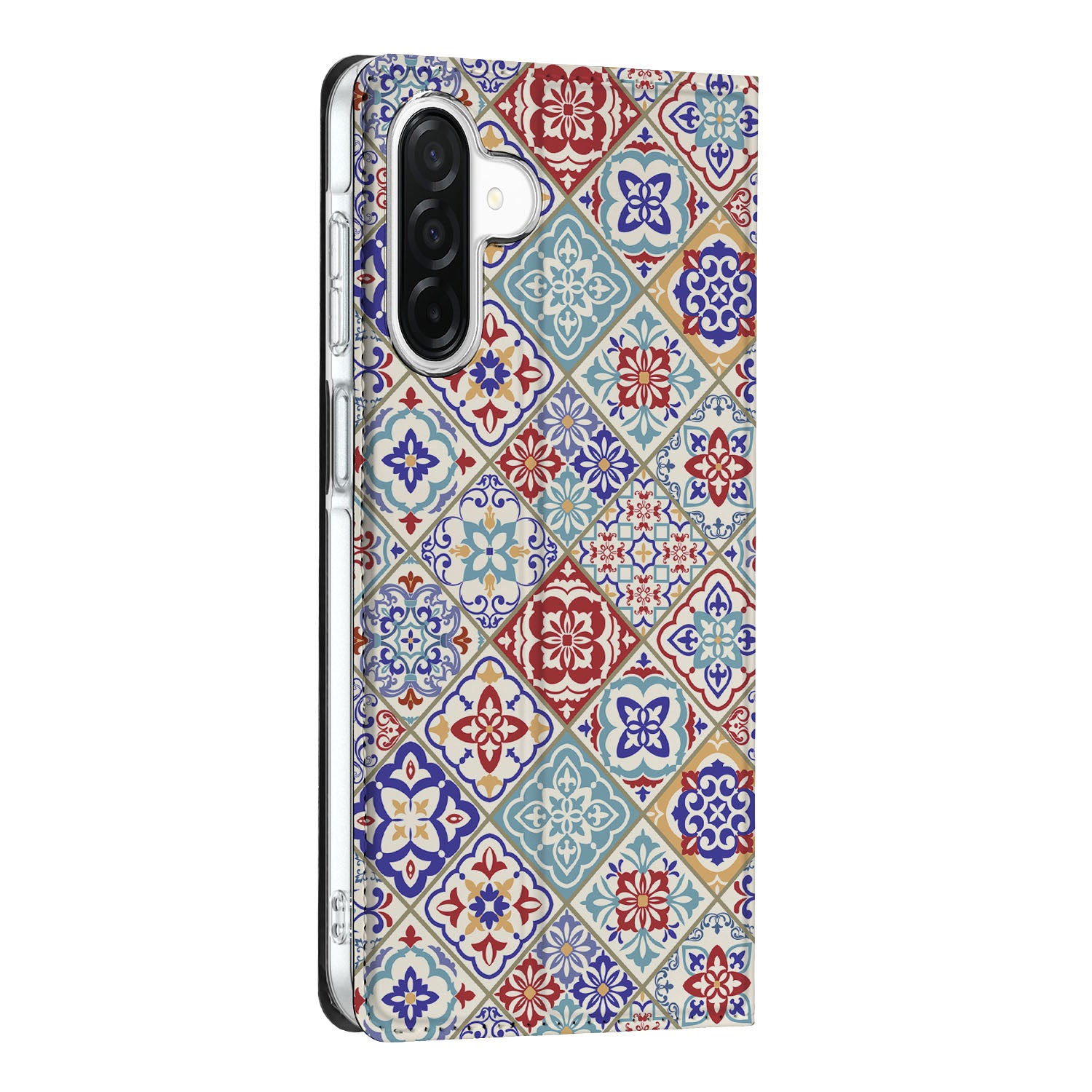 Samsung Galaxy A26 Standcase Tiles Color design patroon zijaanzicht