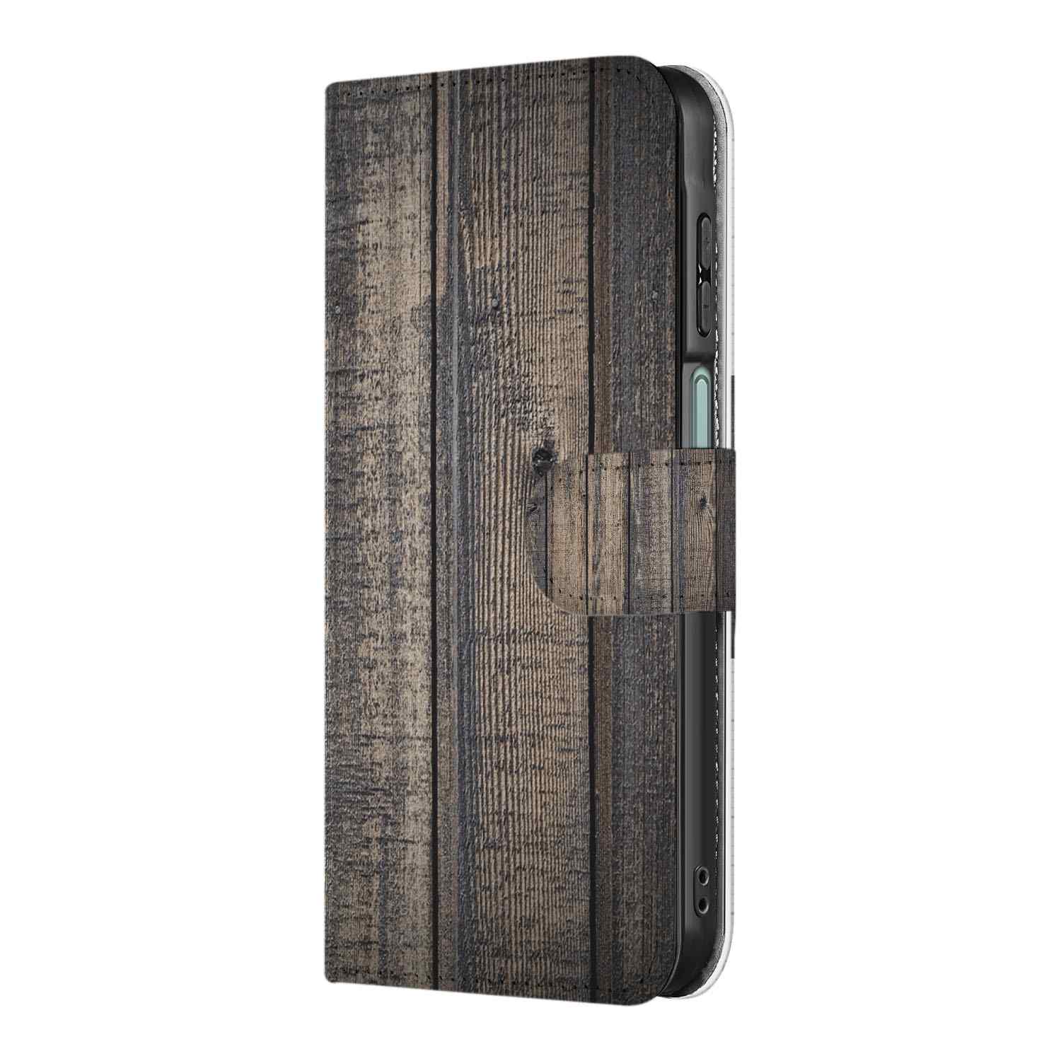 Samsung Galaxy A26 Steigerhout Book Case Steigerhout hoesje zijaanzicht
