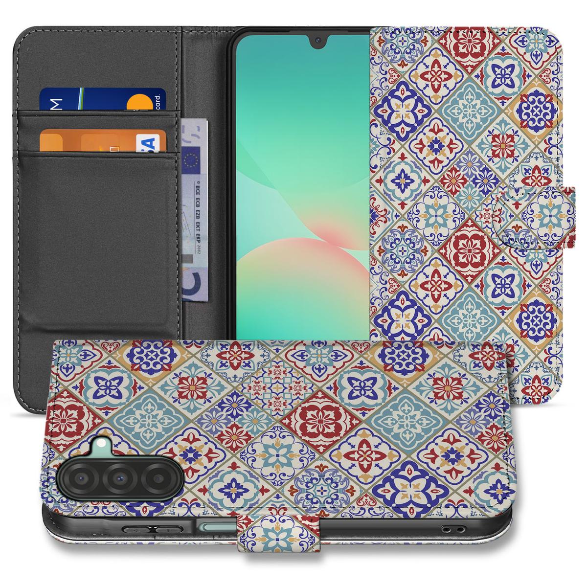 Samsung Galaxy A26 Tiles Color Book Case design Tiles Color aanzicht