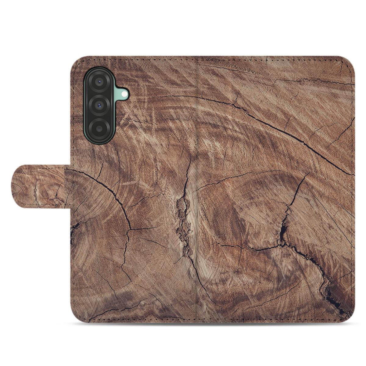Samsung Galaxy A26 Tree Trunk Book Case boomstam ontwerp achteraanzicht