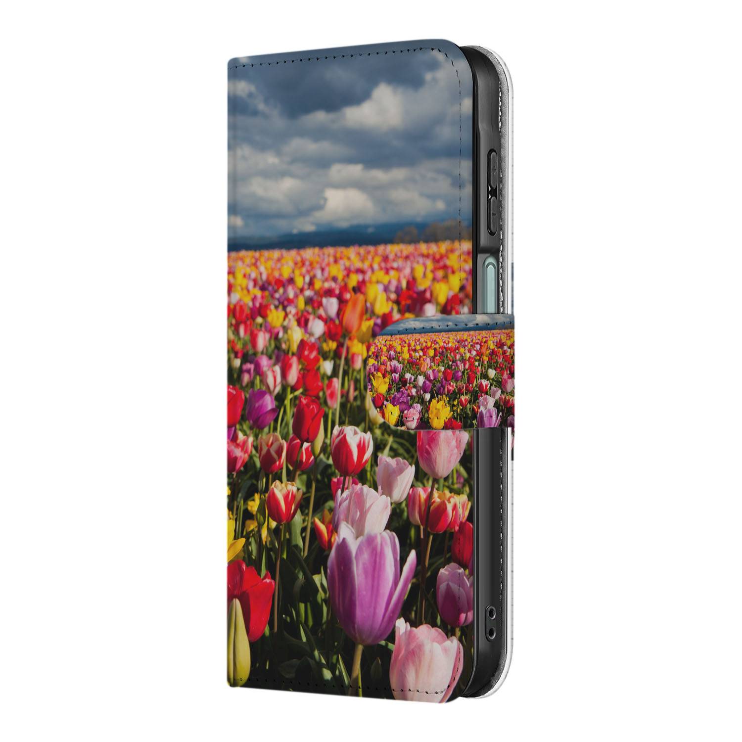 Samsung Galaxy A26 Tulpen Book Case tulpen ontwerp zij aanzicht