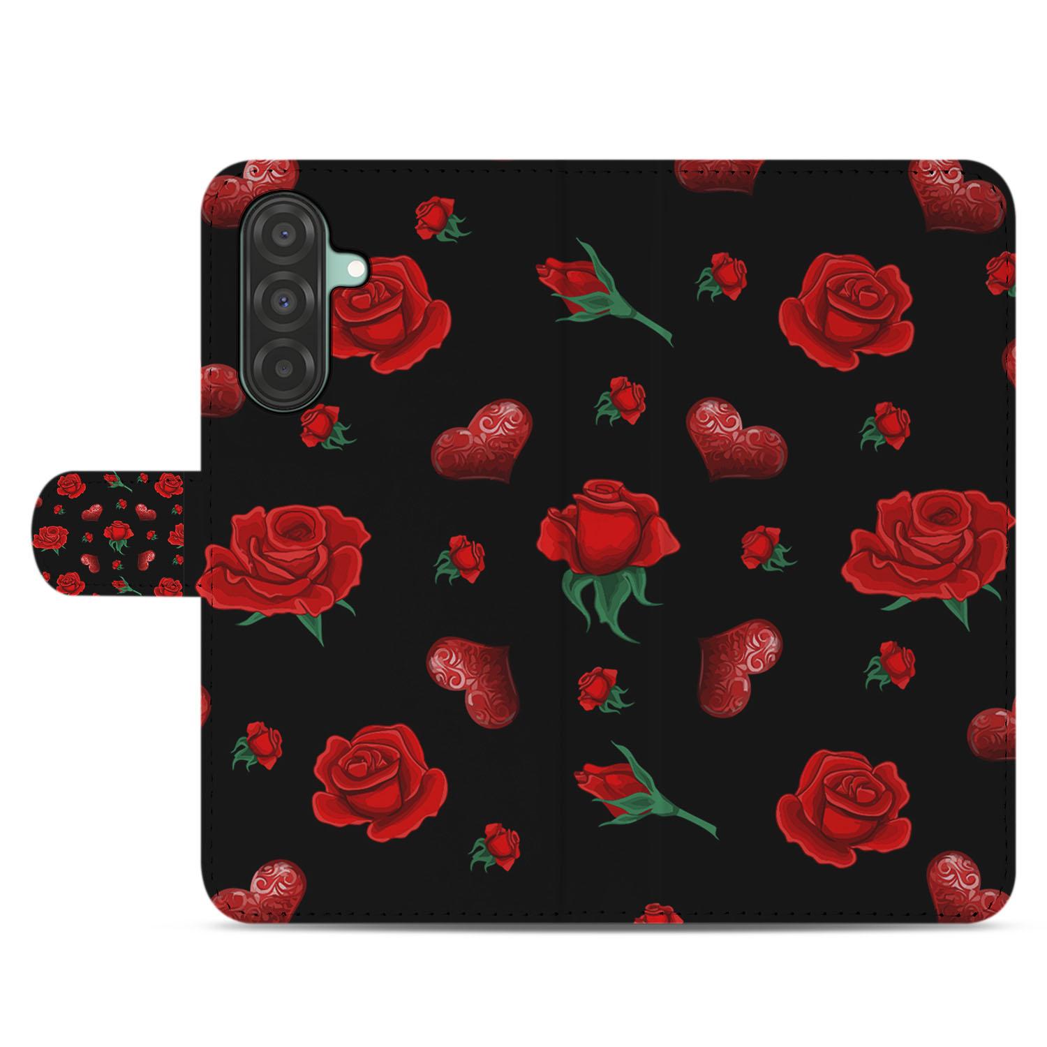 Samsung Galaxy A26 Valentine Book Case boek case boek cover bloemen design aanzicht