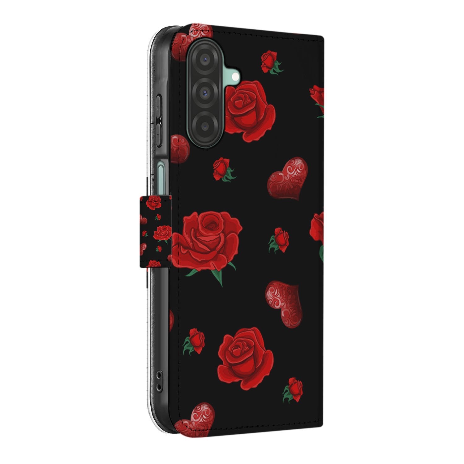 Samsung Galaxy A26 Valentine Book Case boek case rozen zwart