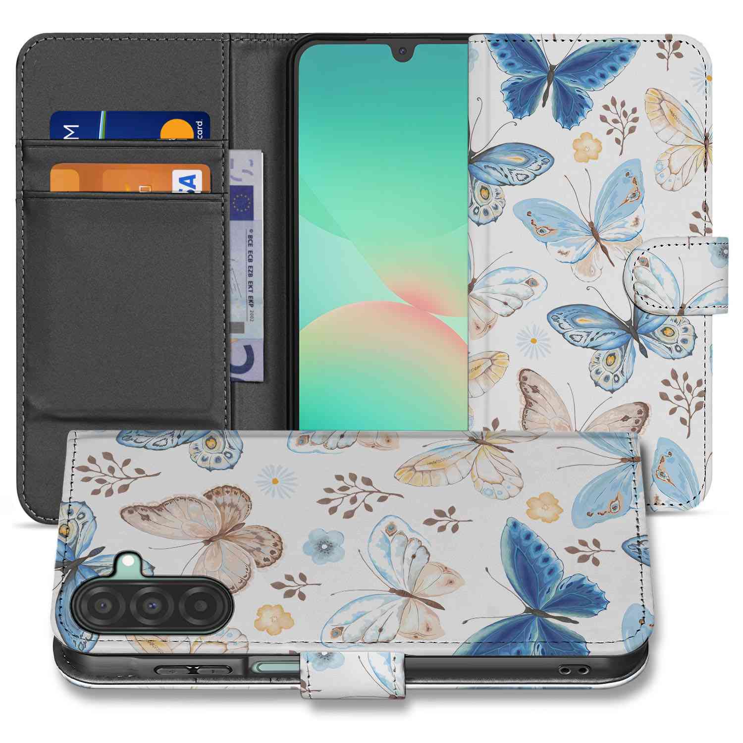 Samsung Galaxy A26 Vlinder Book Case vlinder design voorkant