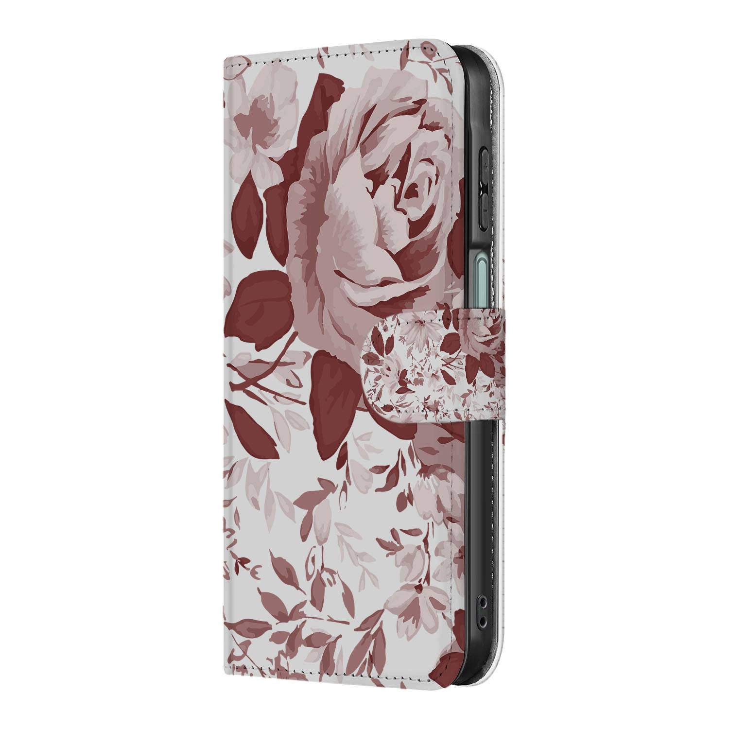 Samsung Galaxy A26 Watercolor Flowers Book Case Watercolor Flowers Book case zijaanzicht