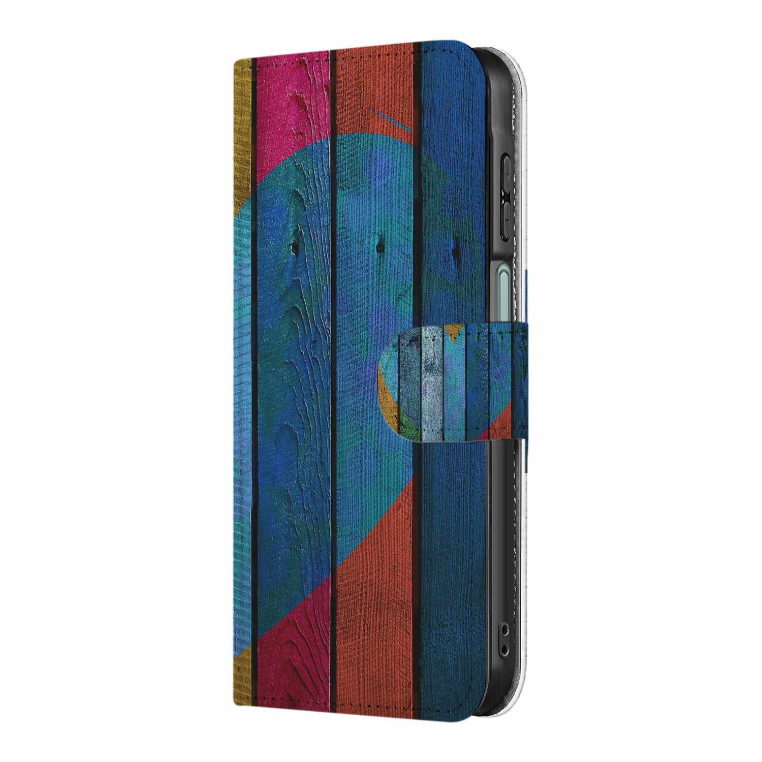 Samsung Galaxy A26 Wood Heart Book Case boekhoes design hout hart zijaanzicht