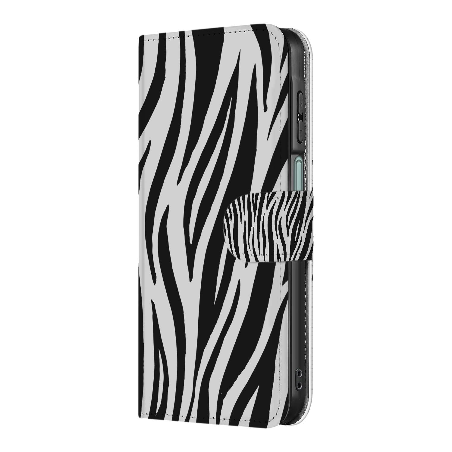 Samsung Galaxy A26 Zebra Book Case zebra design book case zijaanzicht