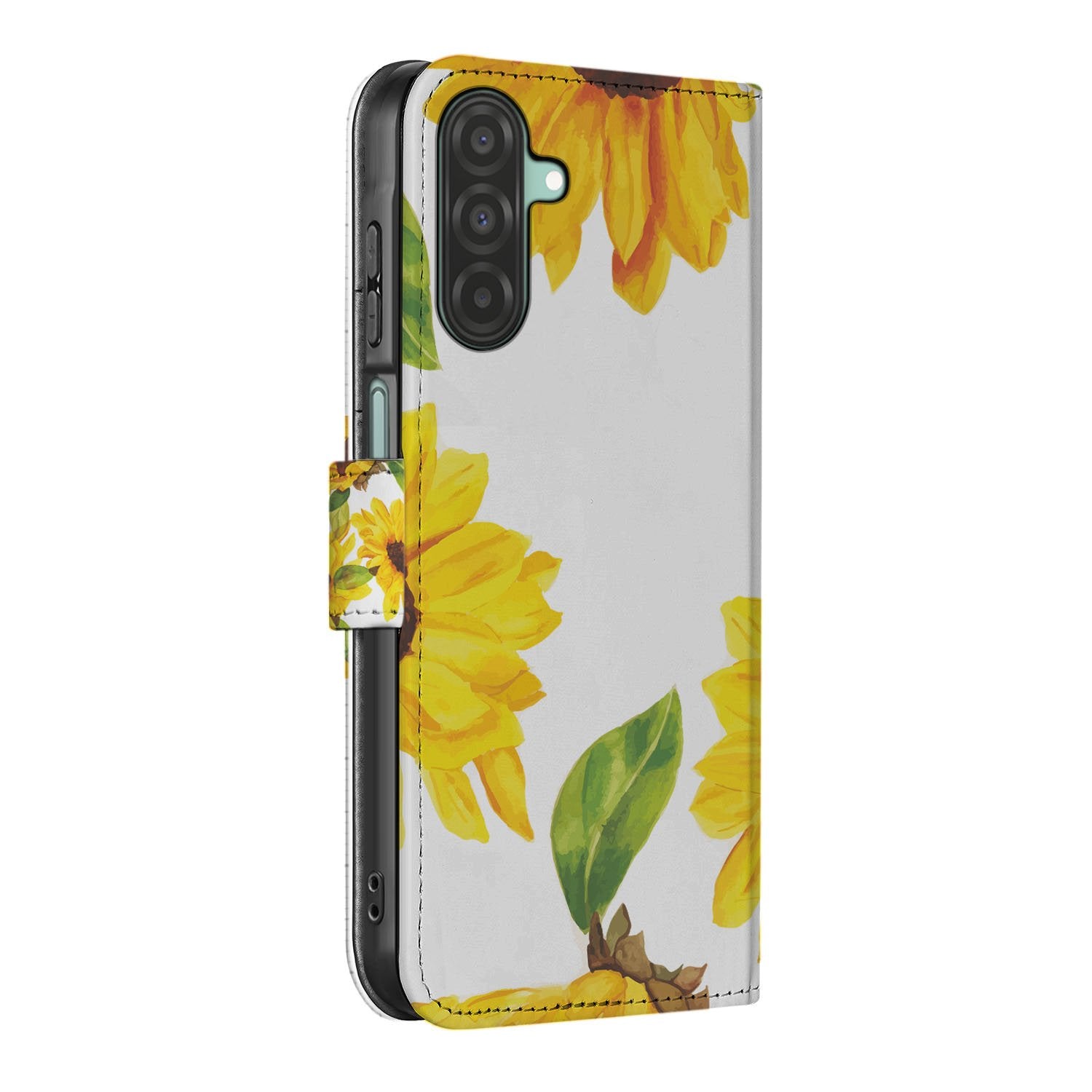 Samsung Galaxy A26 Zonnebloemen Book Case Zonnebloemen zijaanzicht