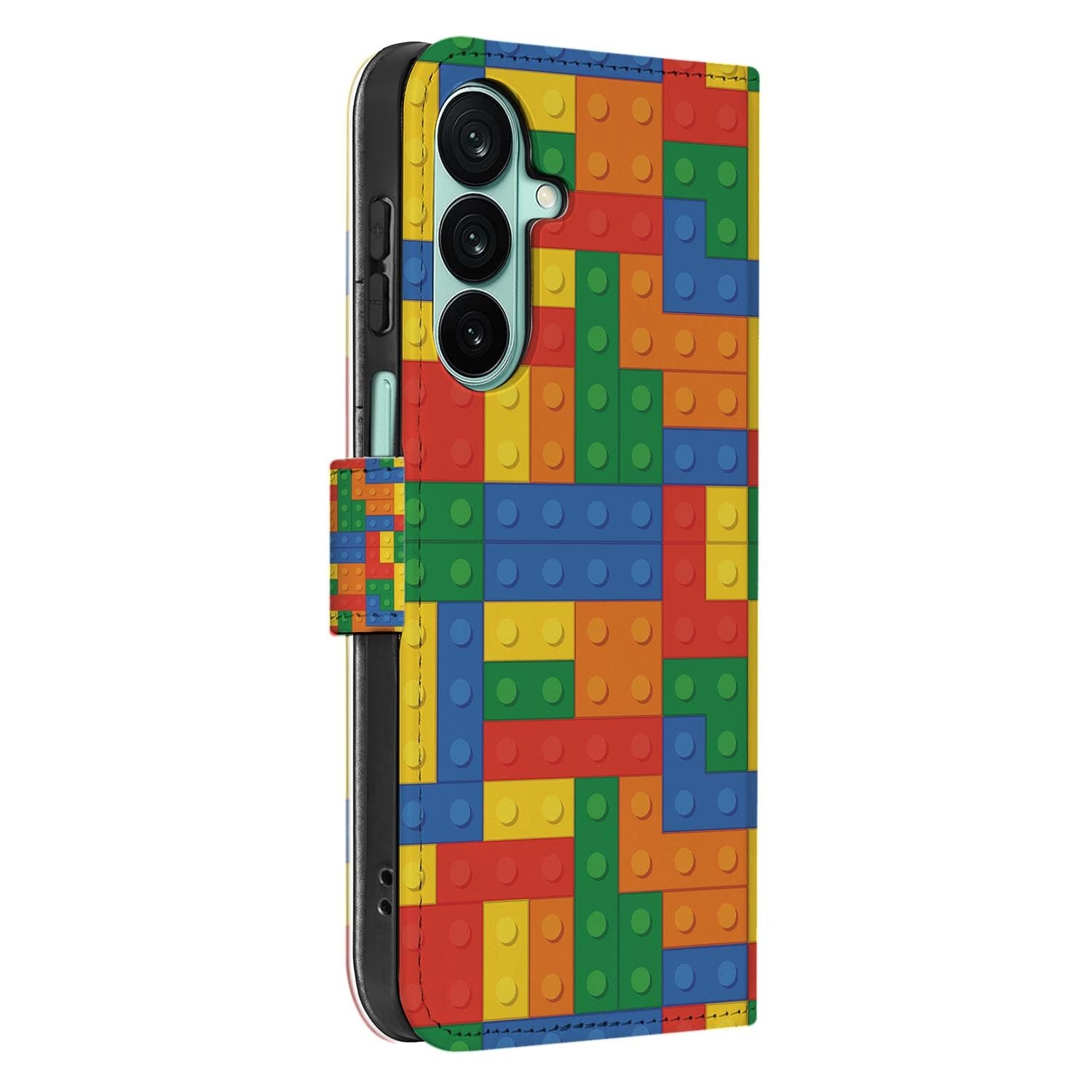 Samsung Galaxy A27 bookcase Blokken, detail van het stiksel