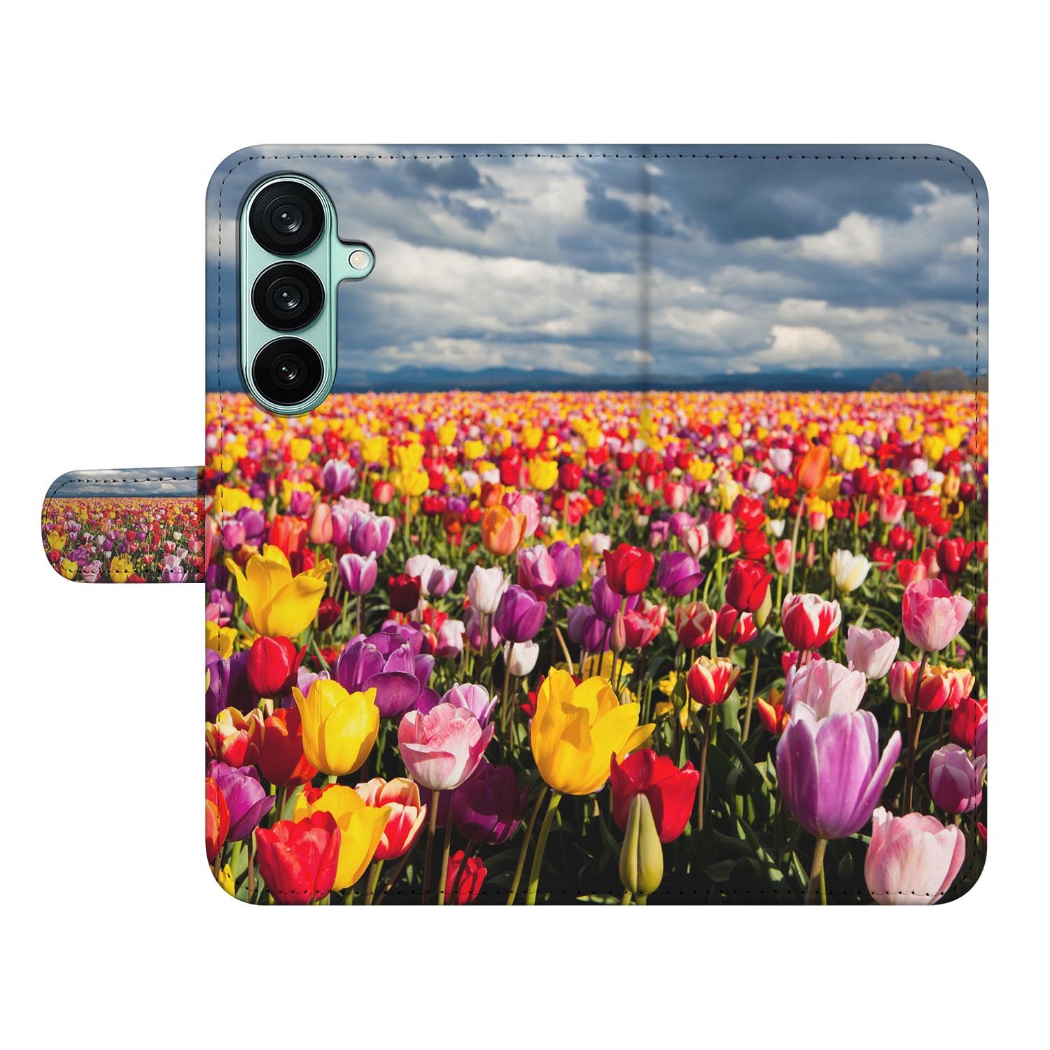 Samsung Galaxy A27 bookcase Tulpen, open met pasjesvakken