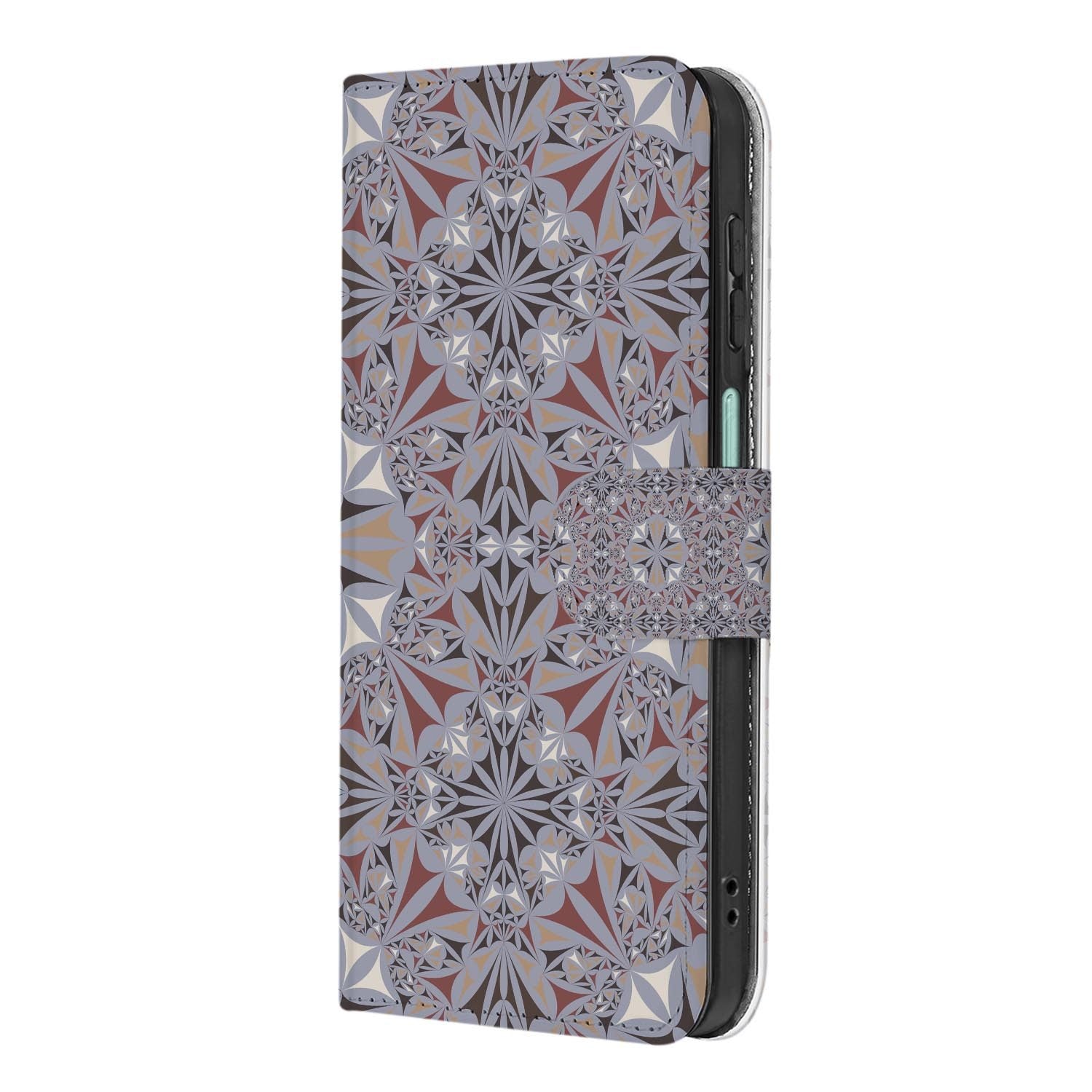 Samsung Galaxy A27 bookcase Flower Tiles, achterkant met camera-uitsparing