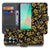 Samsung Galaxy A27 bookcase Gouden Bloemen, voorkant met gesloten klep