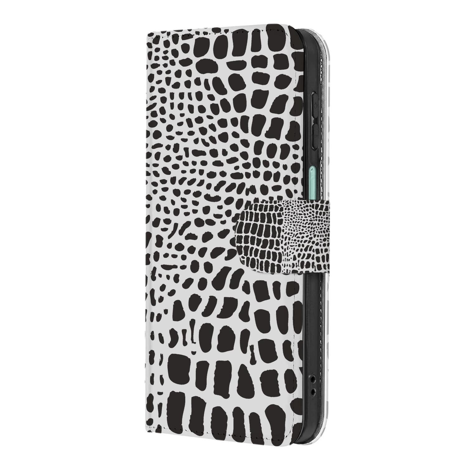Samsung Galaxy A27 bookcase Slangenprint, achterkant met camera-uitsparing