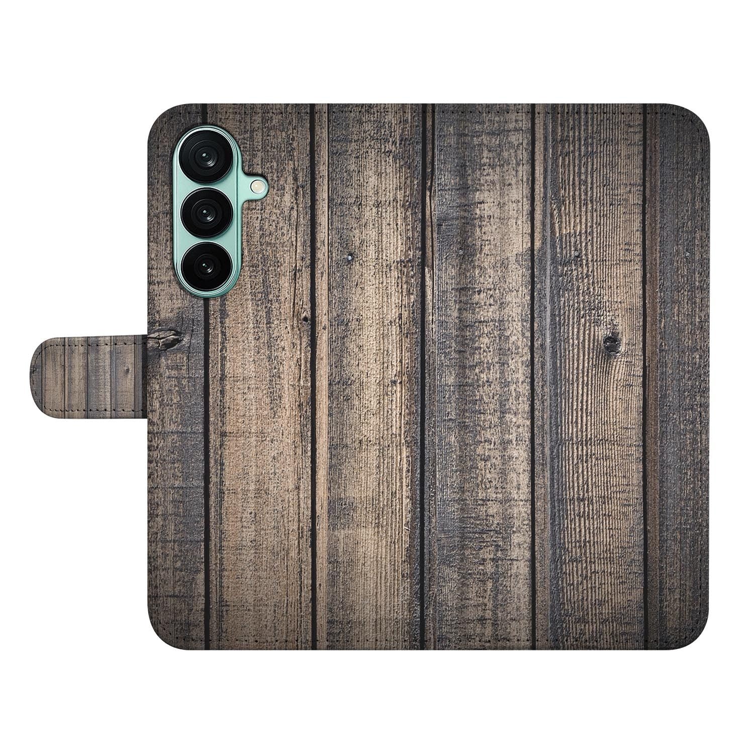 Samsung Galaxy A27 bookcase Steigerhout, open met pasjesvakken