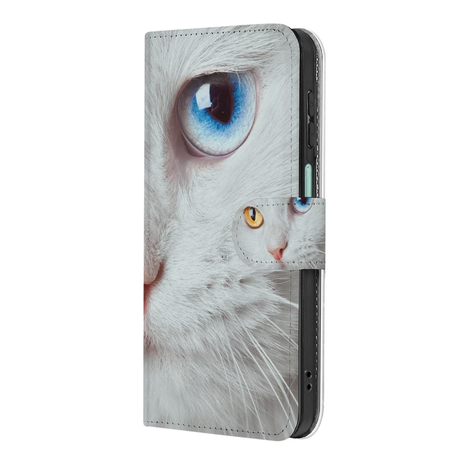 Samsung Galaxy A27 bookcase Witte Kat, achterkant met camera-uitsparing
